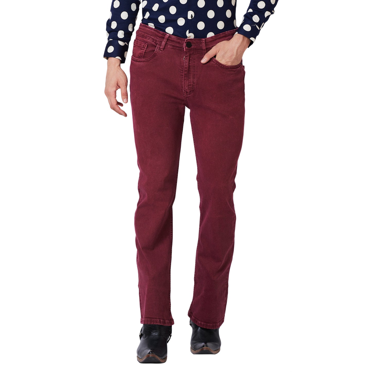 Solid Slim Fit Bootcut Denim Jeans