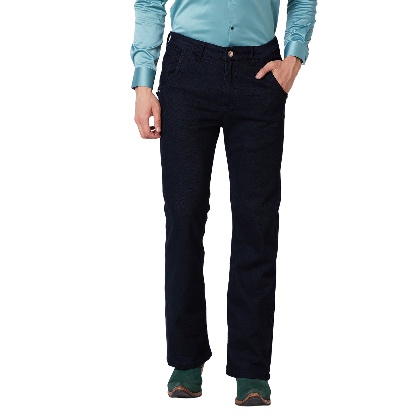 Bootcut Denim Jeans With Tangled Back Pocket
