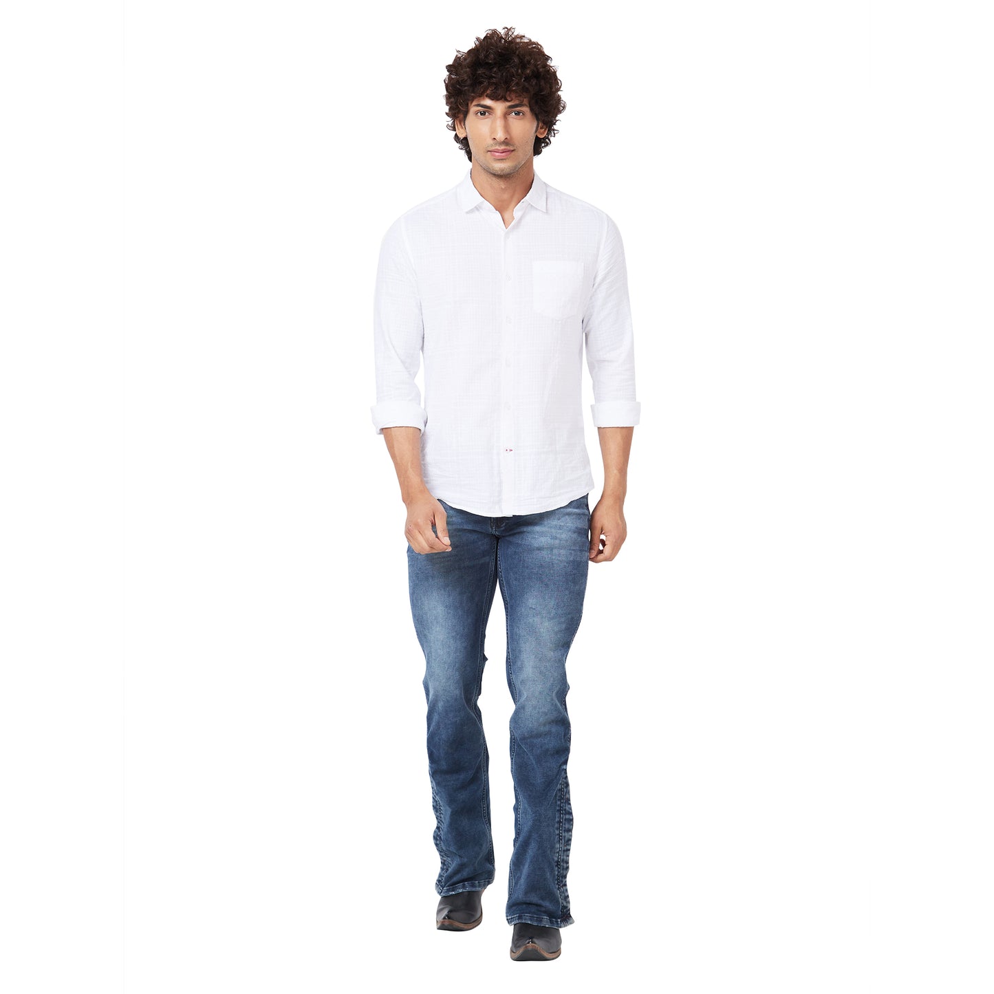 Men's Casual Slim Fit Straight Denim Boot-cut Jeans Stretchable