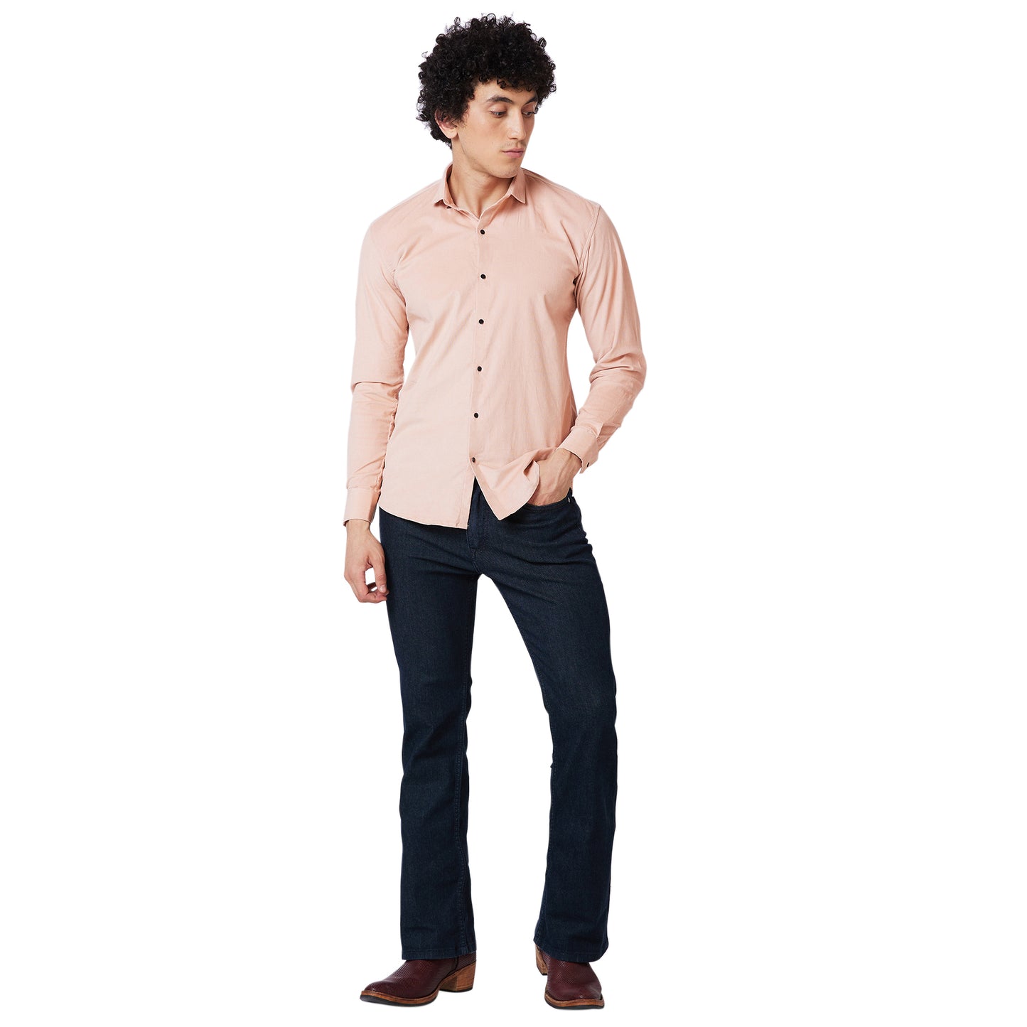 Solid Stretchable Bootcut Denim Jeans For Men