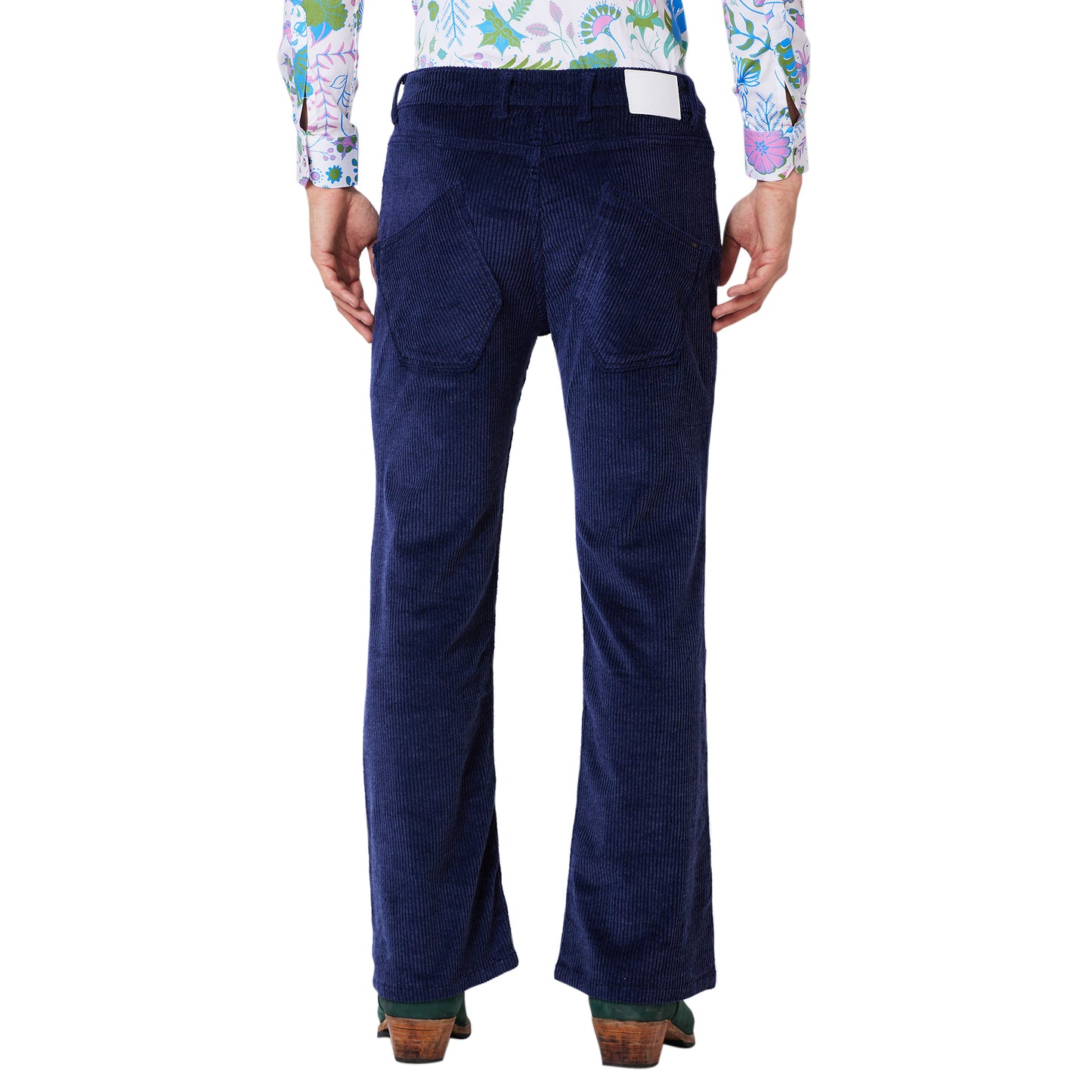 Indigo Blue Relaxed Fit Low Rise Boot-cut Jeans For Men