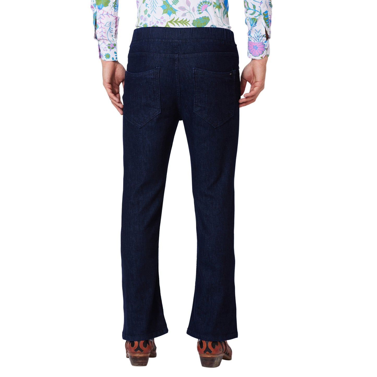 Deep Indigo Raw Relaxed Low Rise Denim Boot-cut Jogger