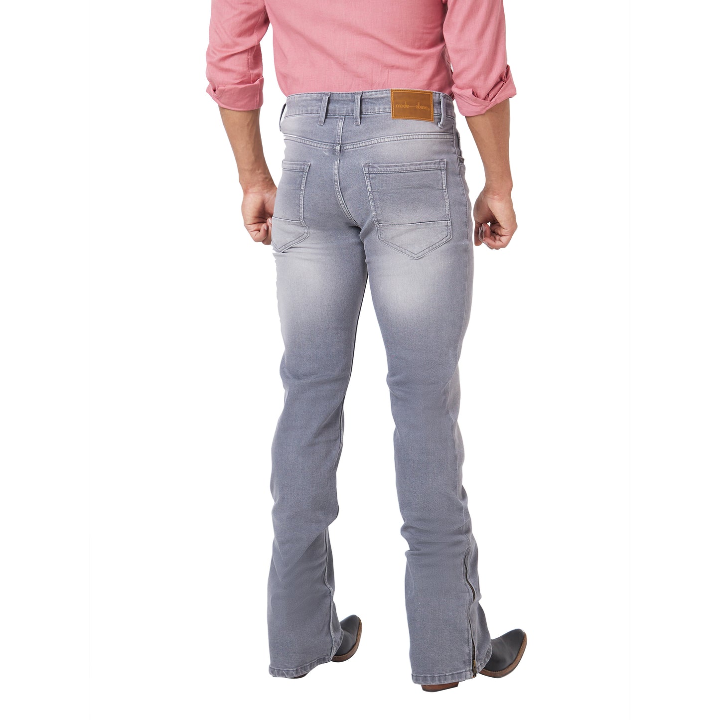 Men's Casual Slim Fit Low Rise Denim Bootcut Jeans