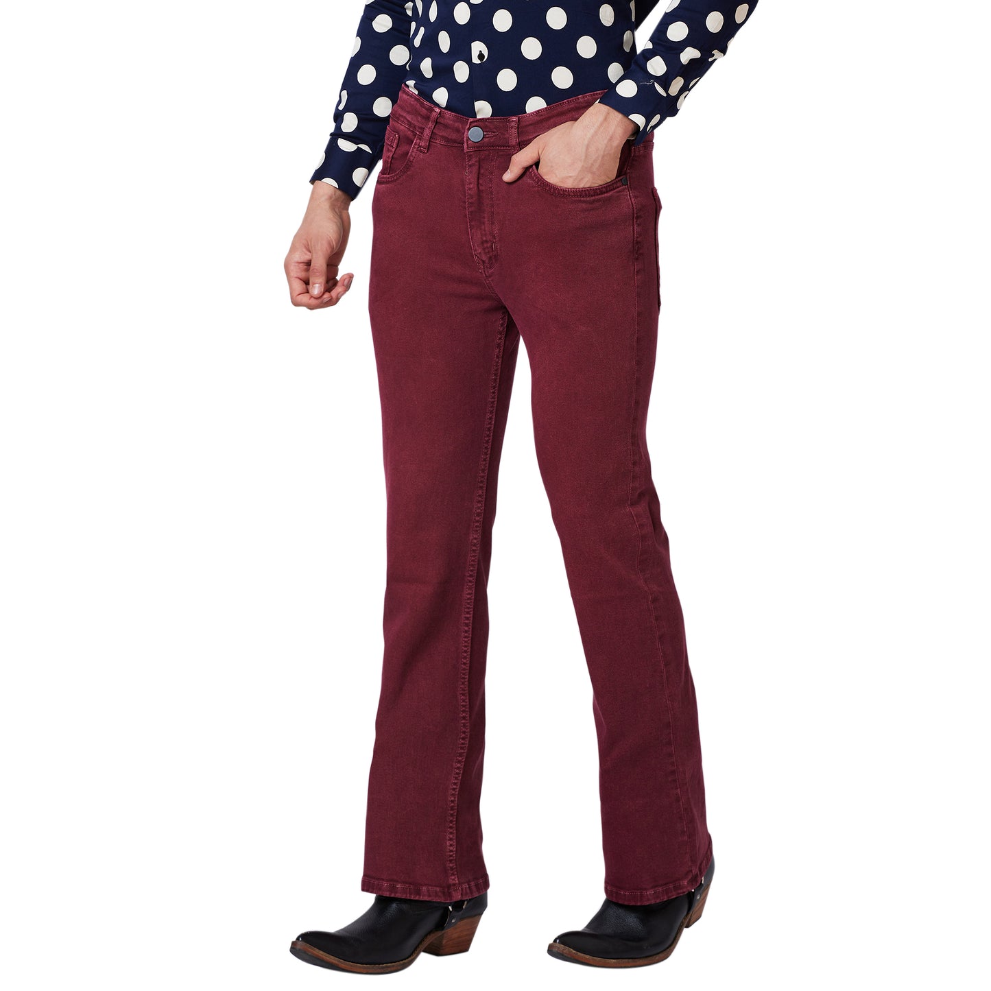 Solid Slim Fit Bootcut Denim Jeans