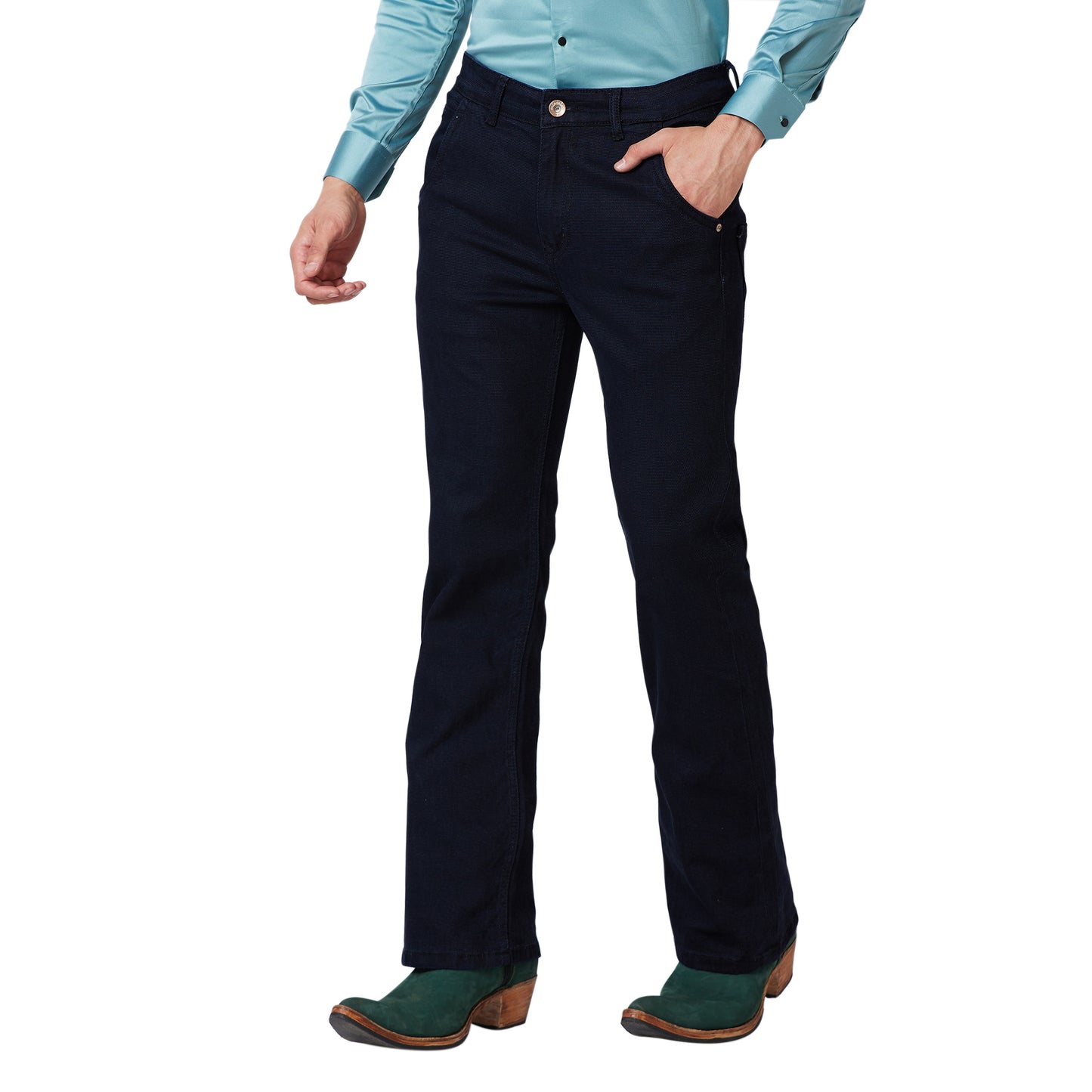 Bootcut Denim Jeans With Tangled Back Pocket