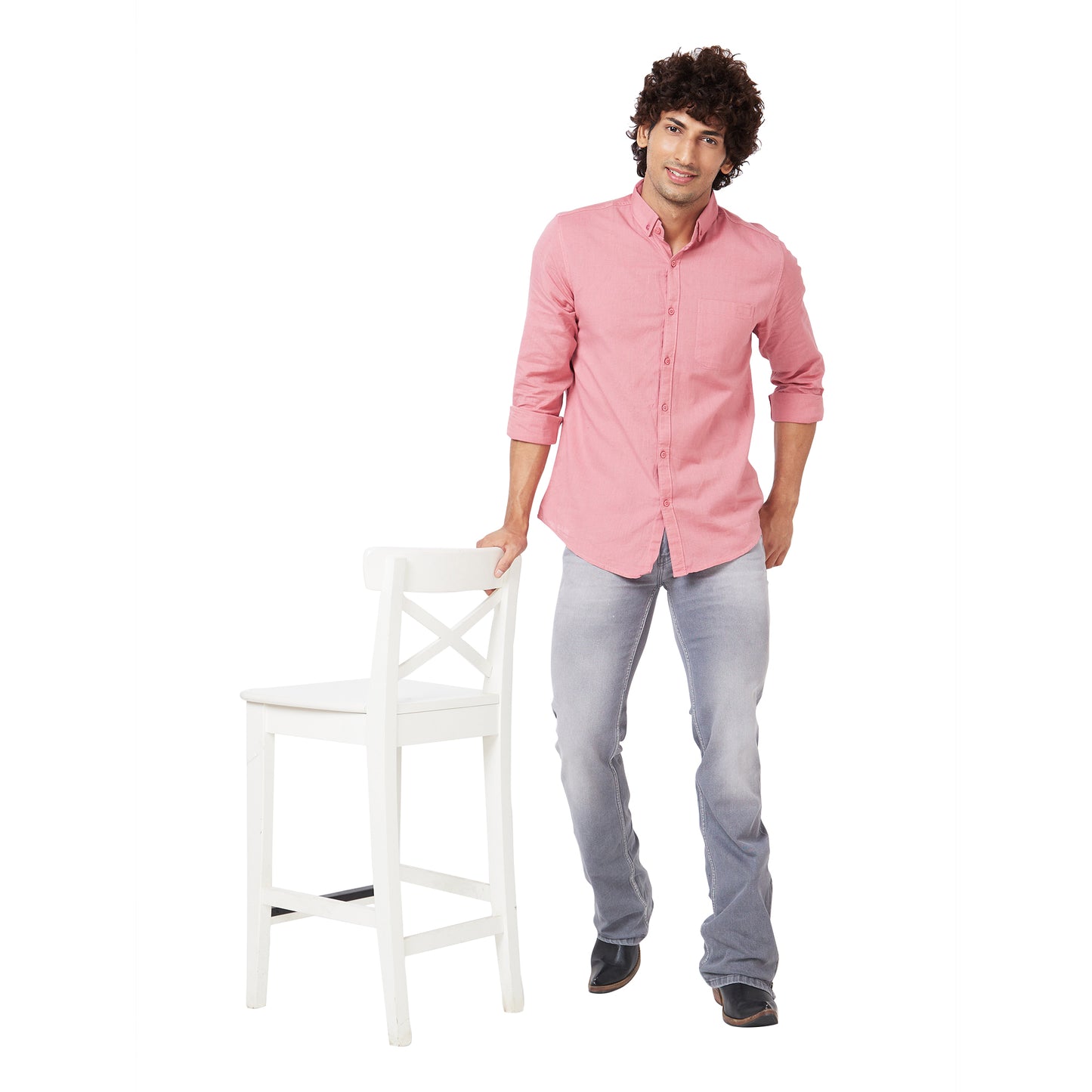 Men's Casual Slim Fit Low Rise Denim Bootcut Jeans