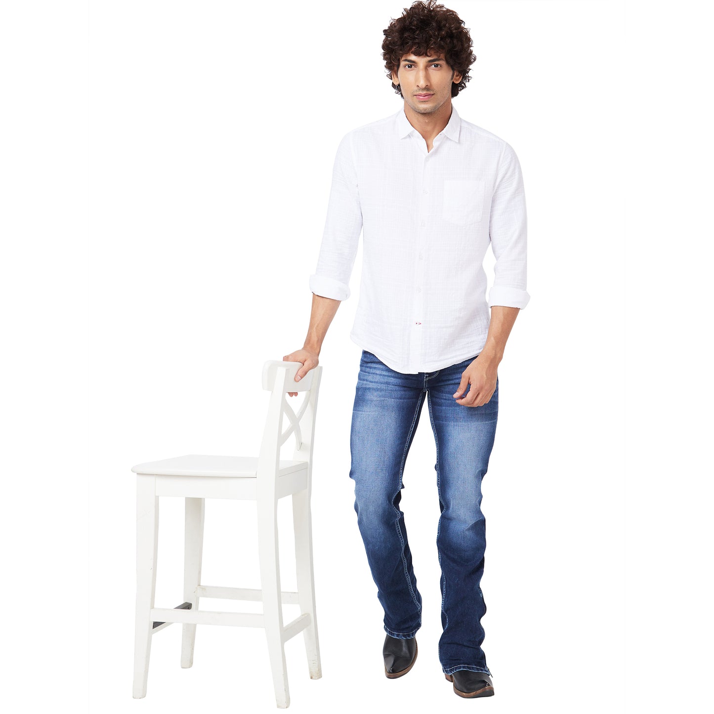 Men's Casual Denim Slim Fit Low Rise Stretchable Boot-Cut Jeans