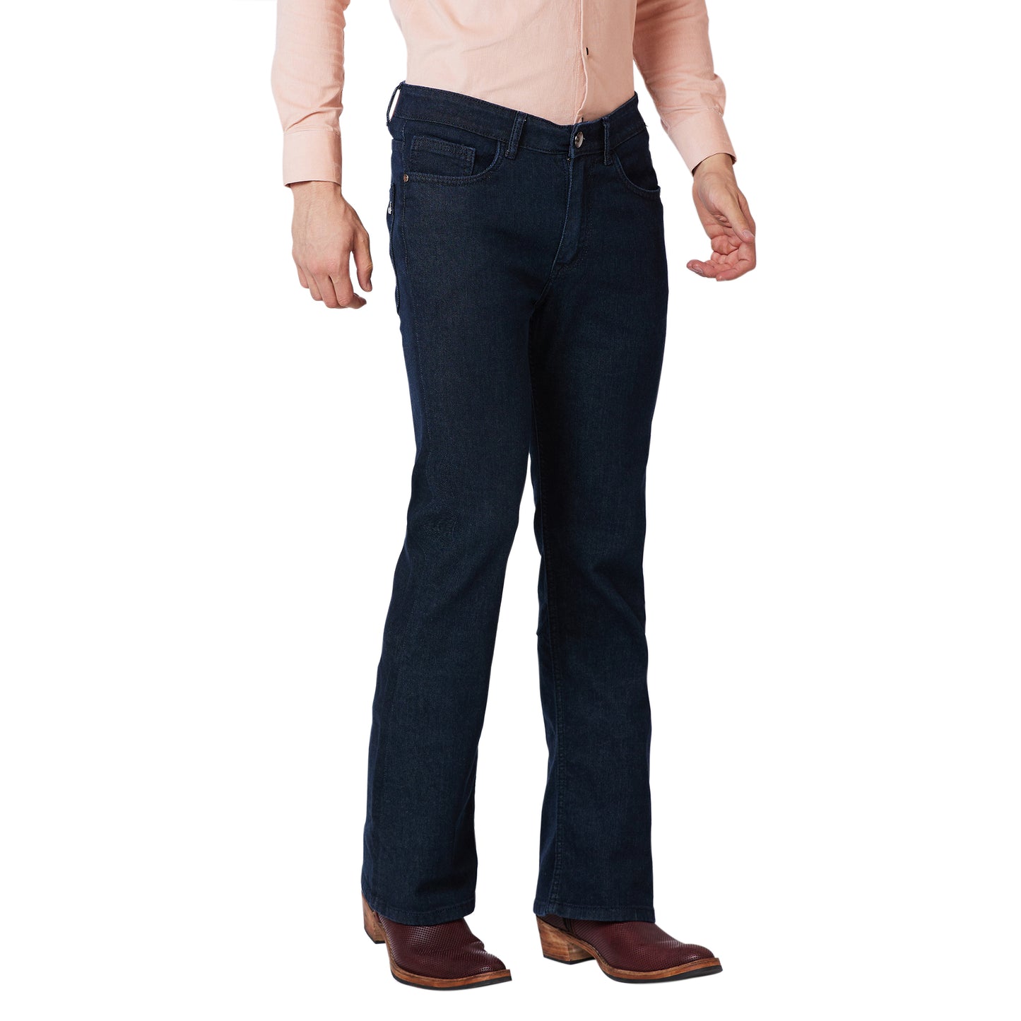 Solid Stretchable Bootcut Denim Jeans For Men