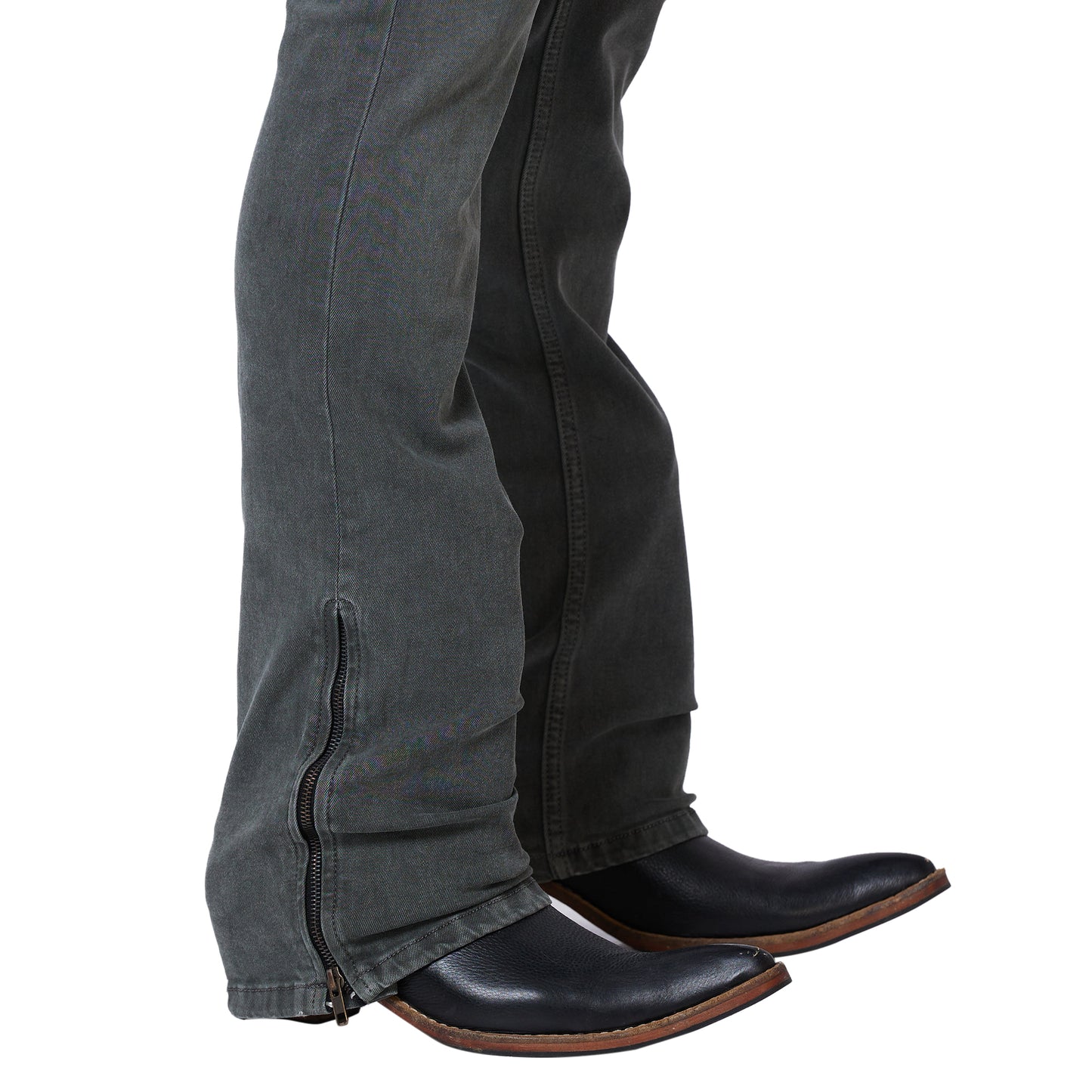 Olive Green Distress Slim Fit Low Rise Boot-cut Denim Jeans
