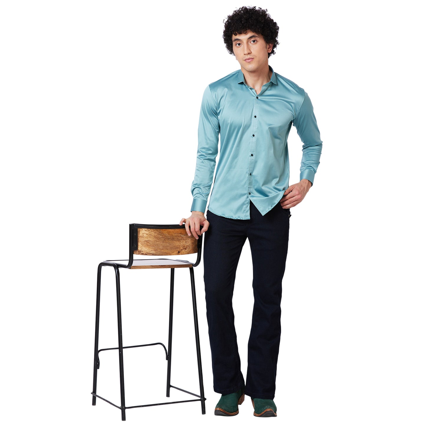 Bootcut Denim Jeans With Tangled Back Pocket
