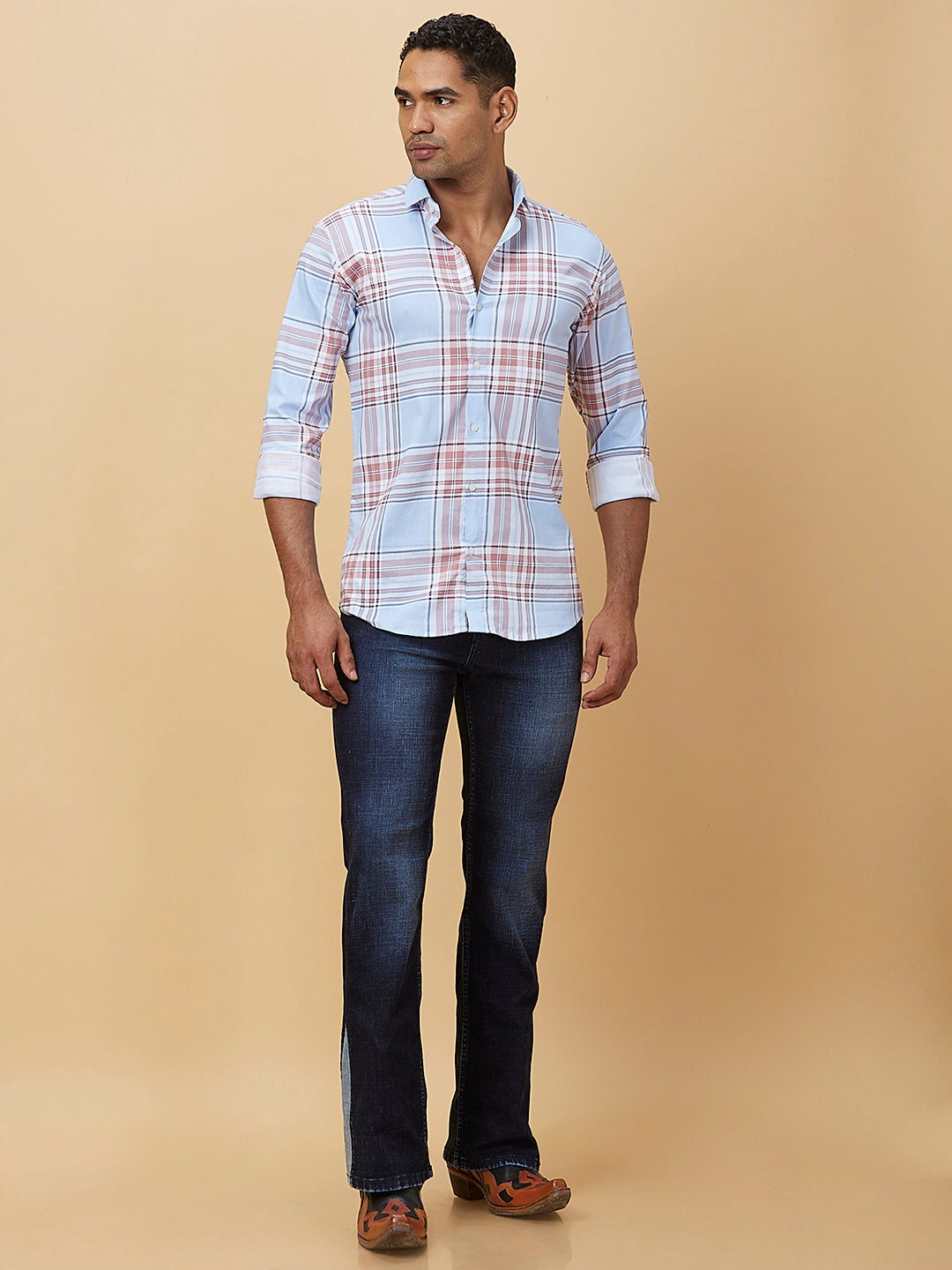 Deep Indigo Cross Pocket Boot-cut Jeans