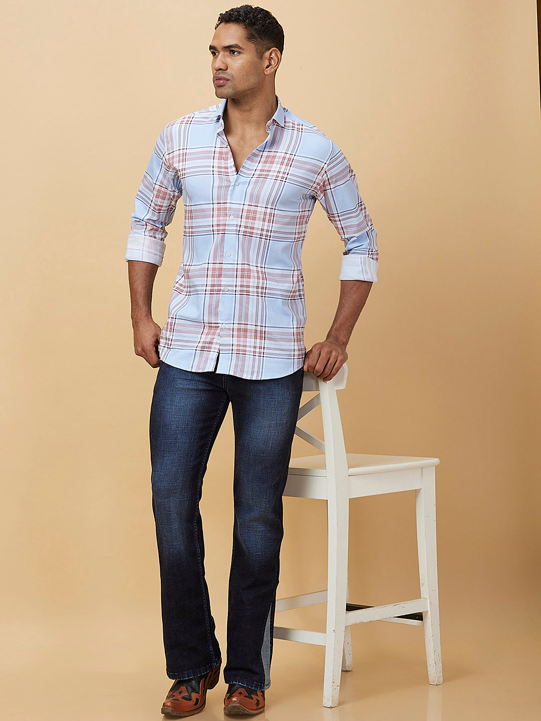 Deep Indigo Cross Pocket Boot-cut Jeans