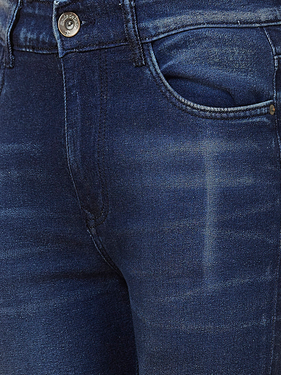 Indigo Blue Bootcut Jeans with Whiskers