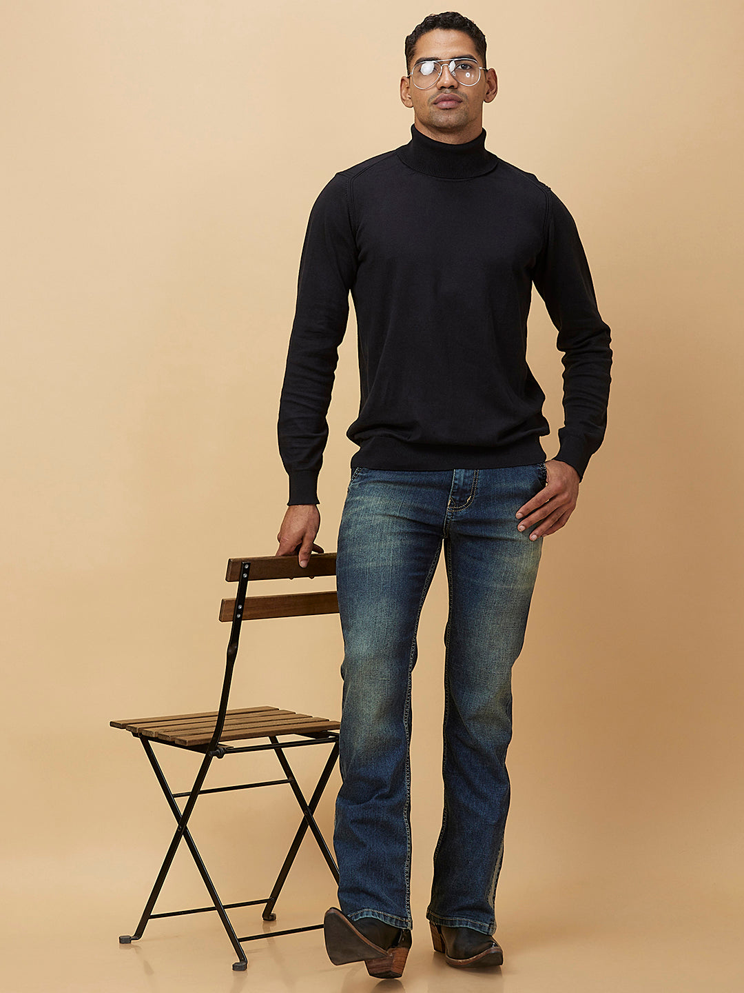 Tint Blue Crossfire Bootcut Denim with Cross Front Pocket