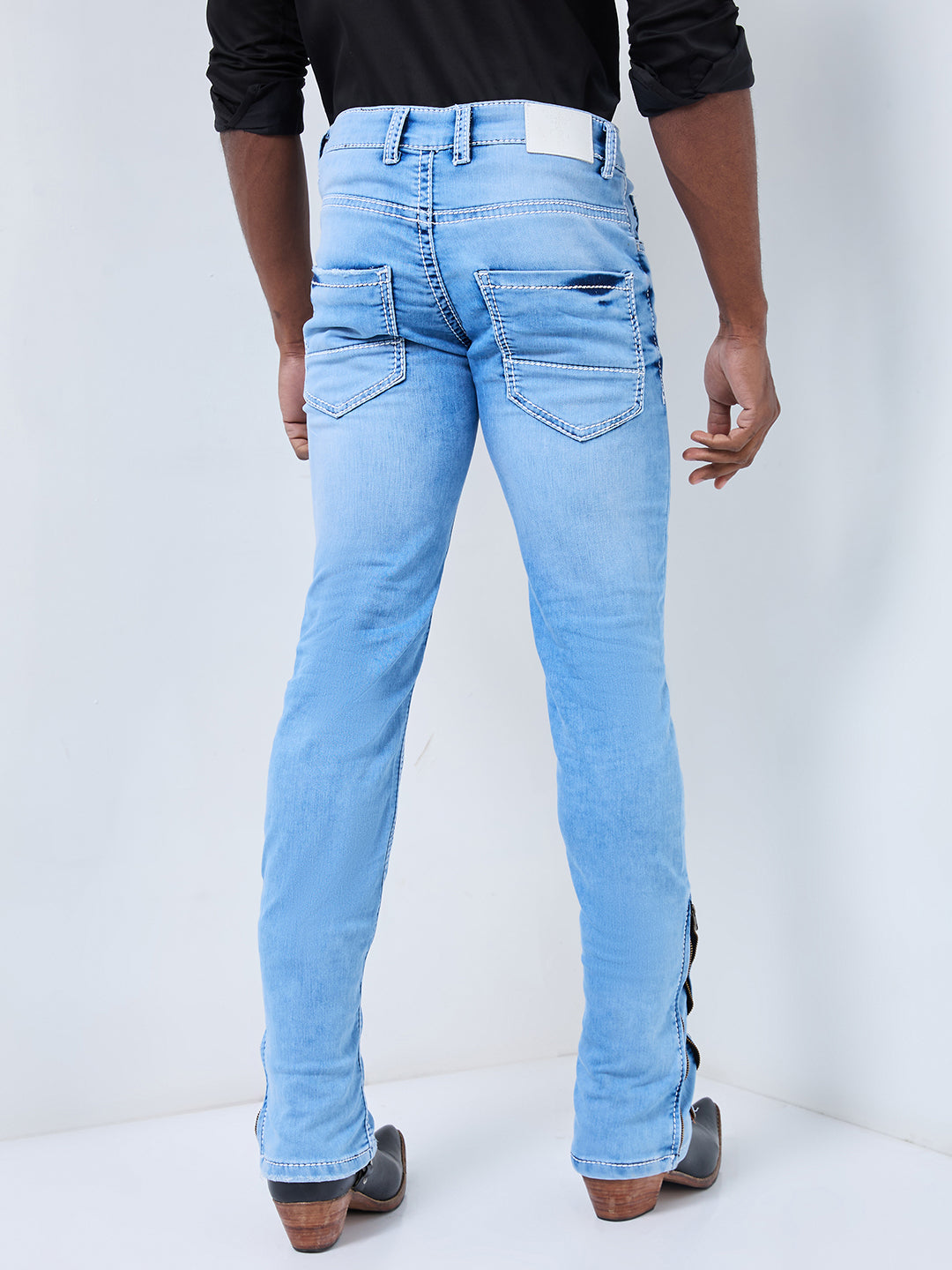 Versatile Convertible Bootcut to Slim Fit Jeans – Light Wash Denim for Effortless Style