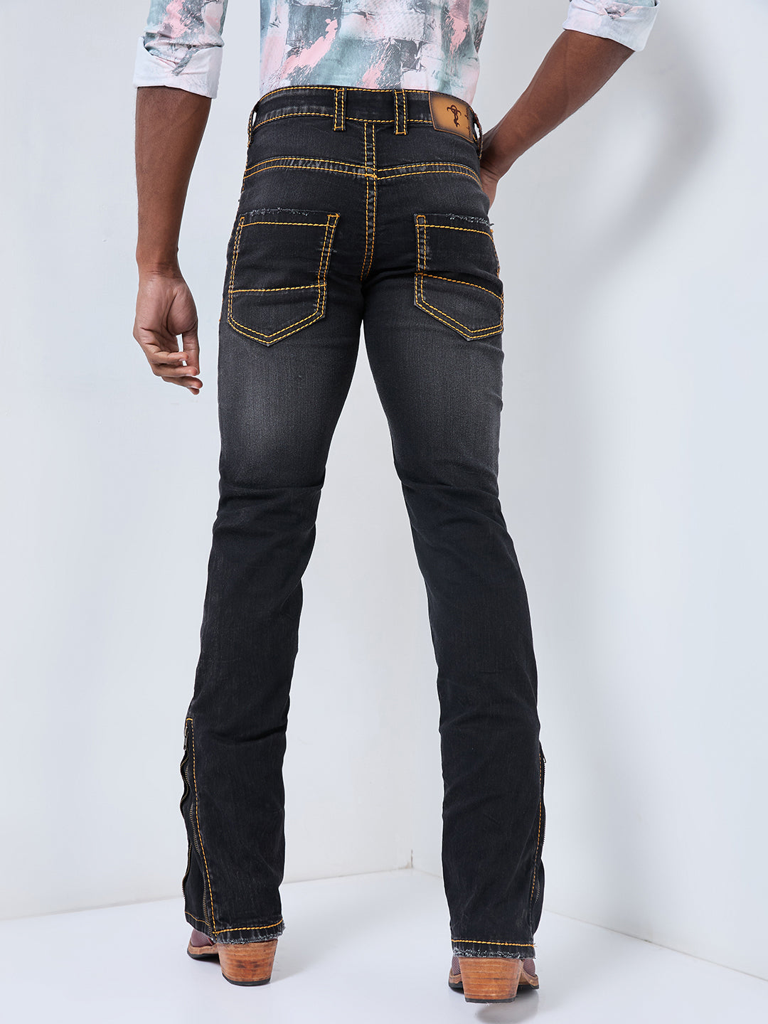 Dynamic Convertible Bootcut to Slim Fit Jeans – Black Distressed Denim
