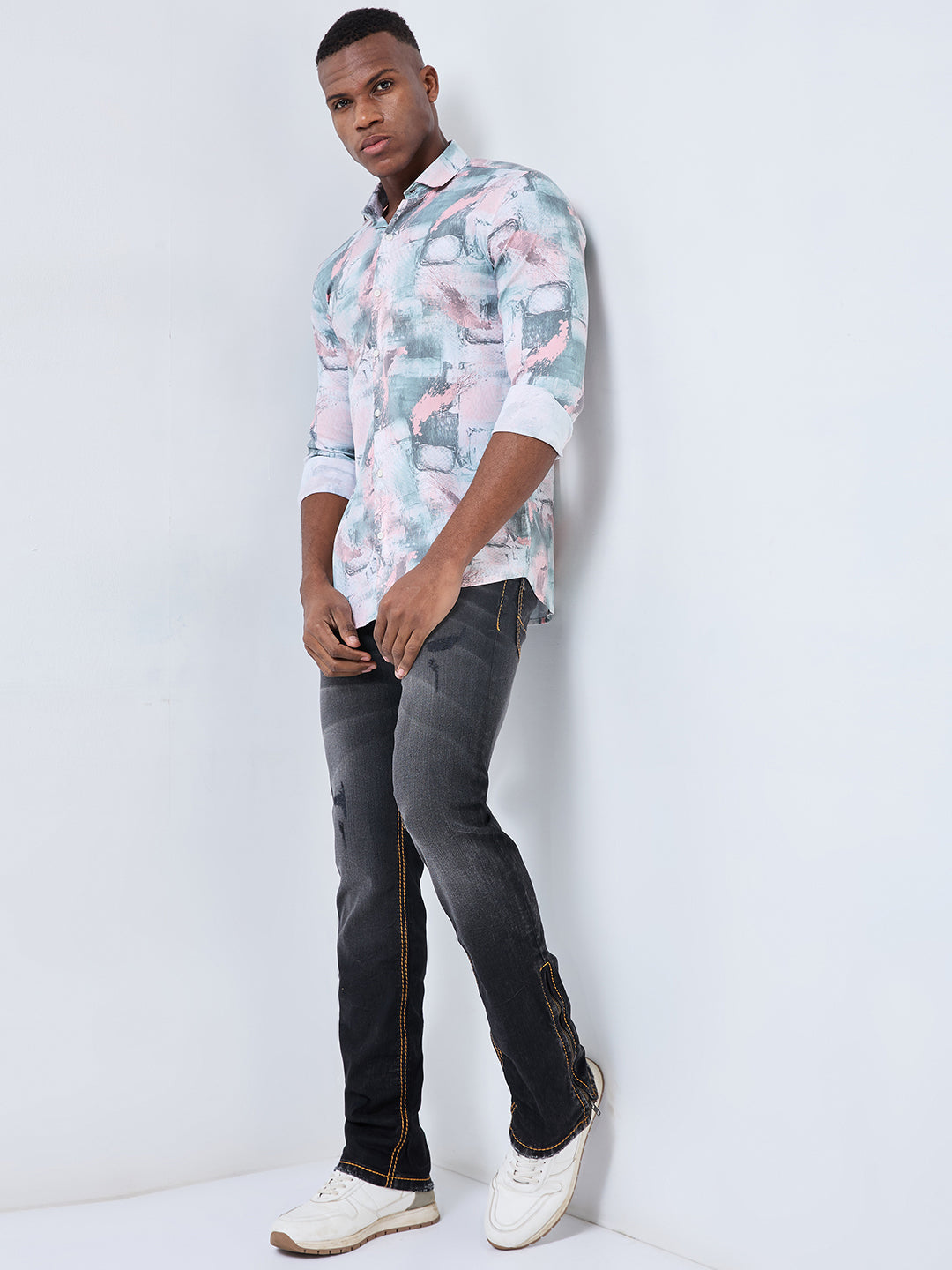 Dynamic Convertible Bootcut to Slim Fit Jeans – Black Distressed Denim