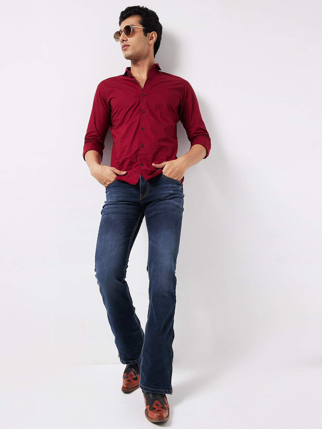Midnight Indigo Bootcut Jeans with Zipper Bottom β Timeless Style with a Modern Touch