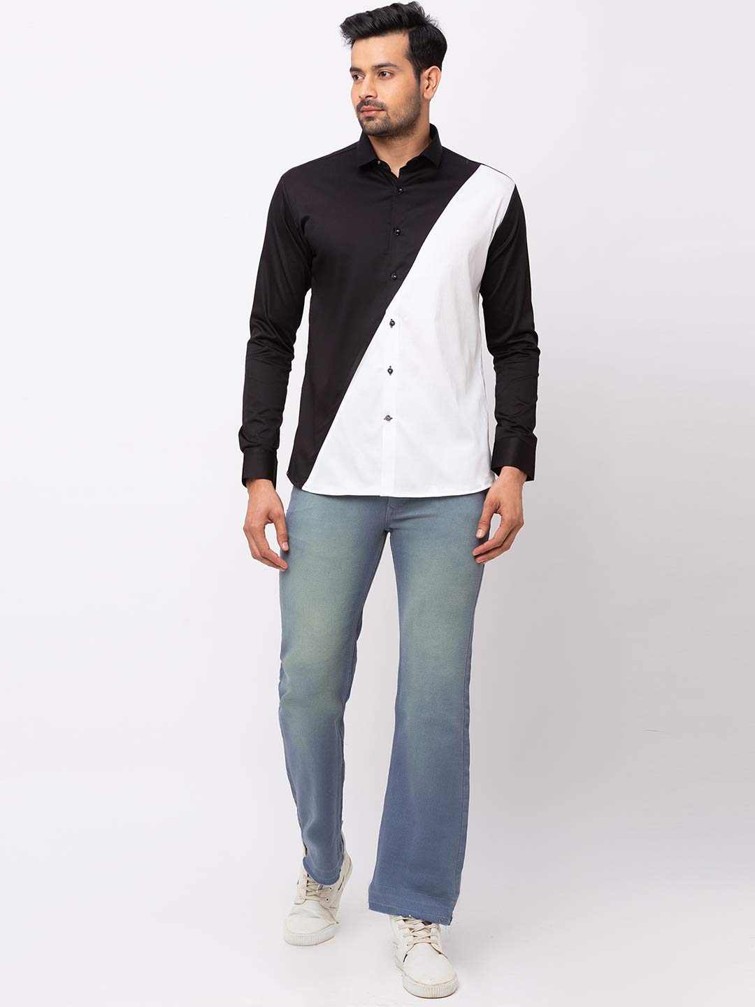 Black Diagonal Casual Shirt