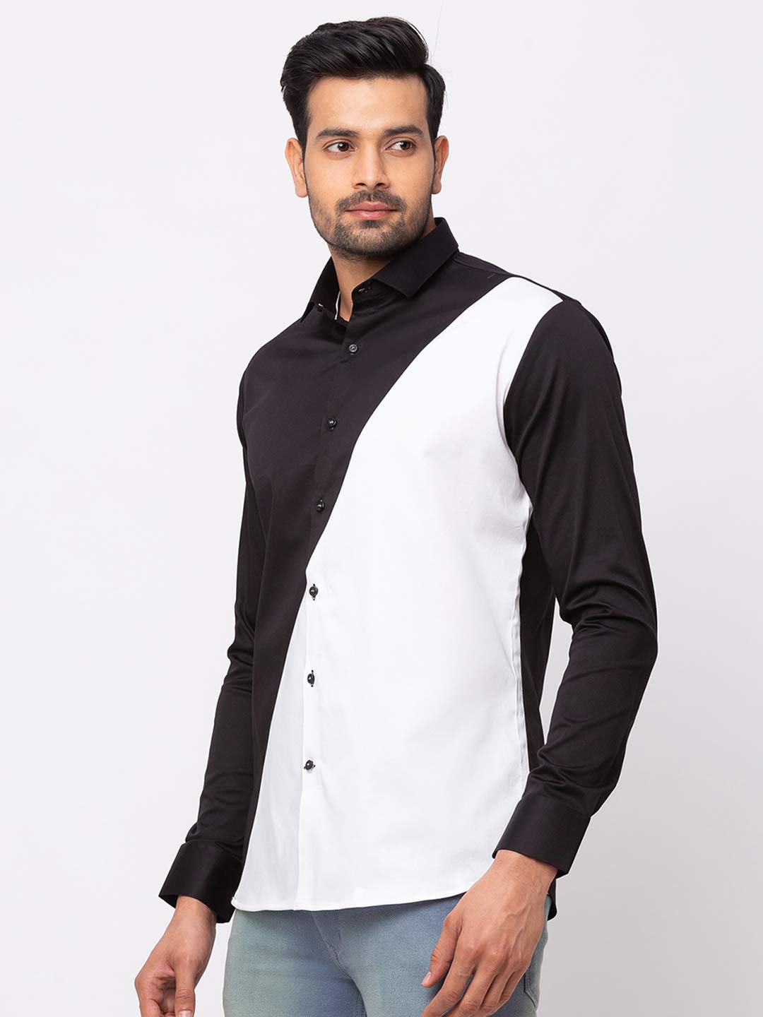 Black Diagonal Casual Shirt
