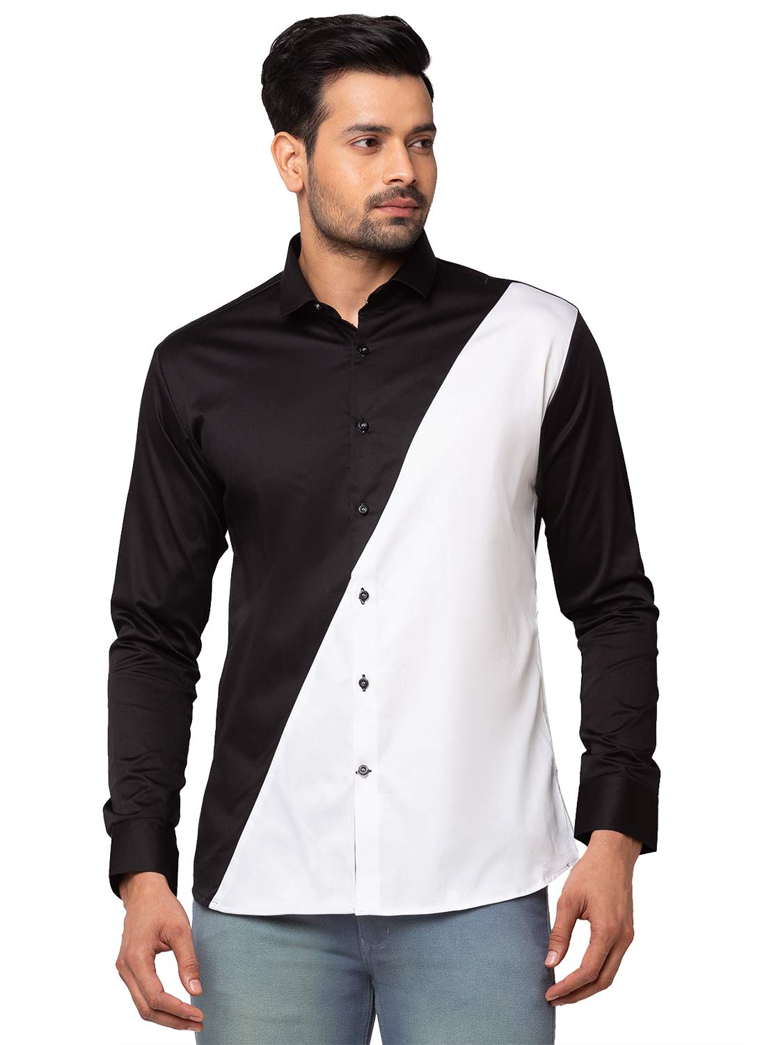 Black Diagonal Casual Shirt