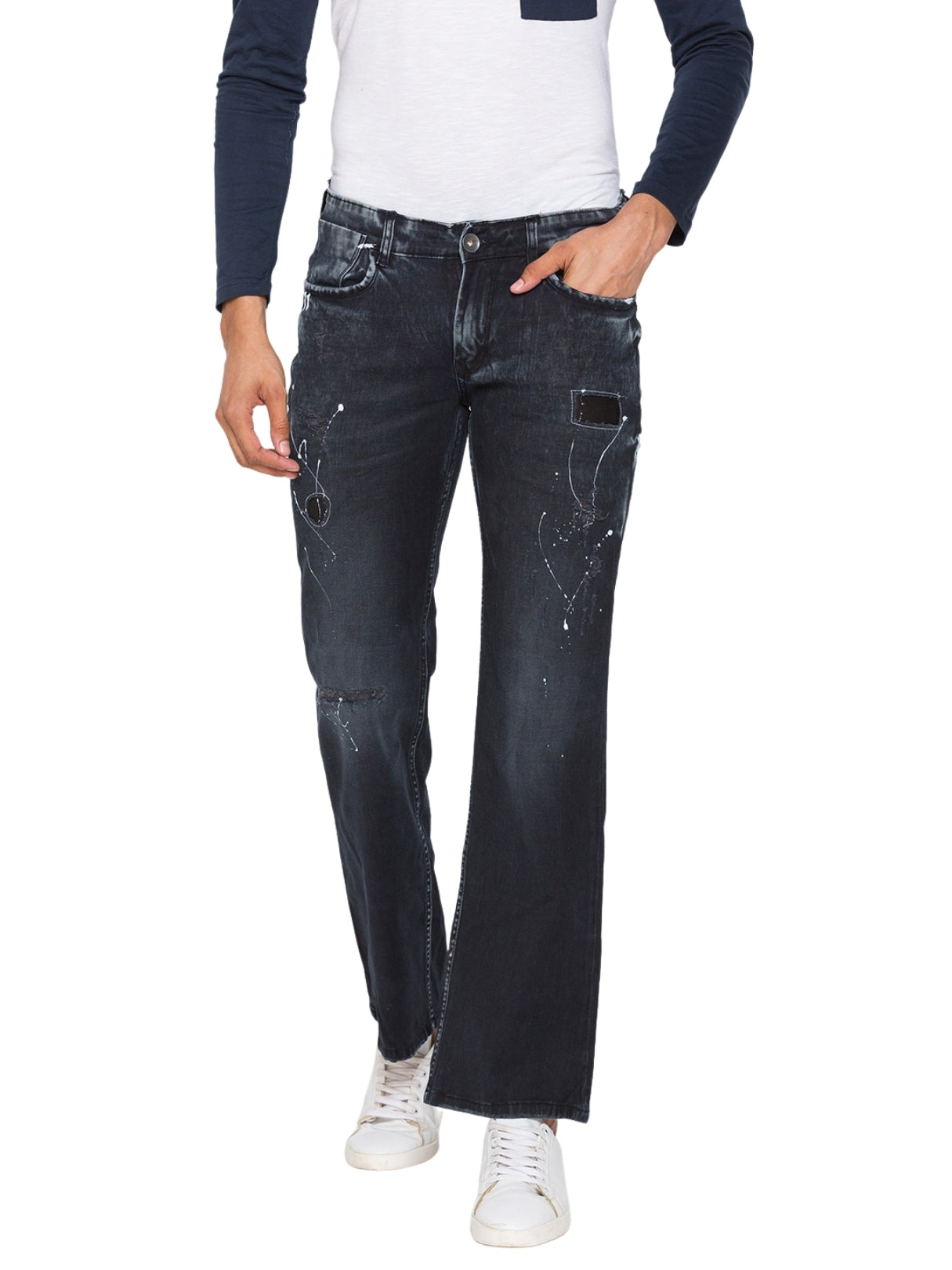 Black Cloud Bootcut Jeans for Men
