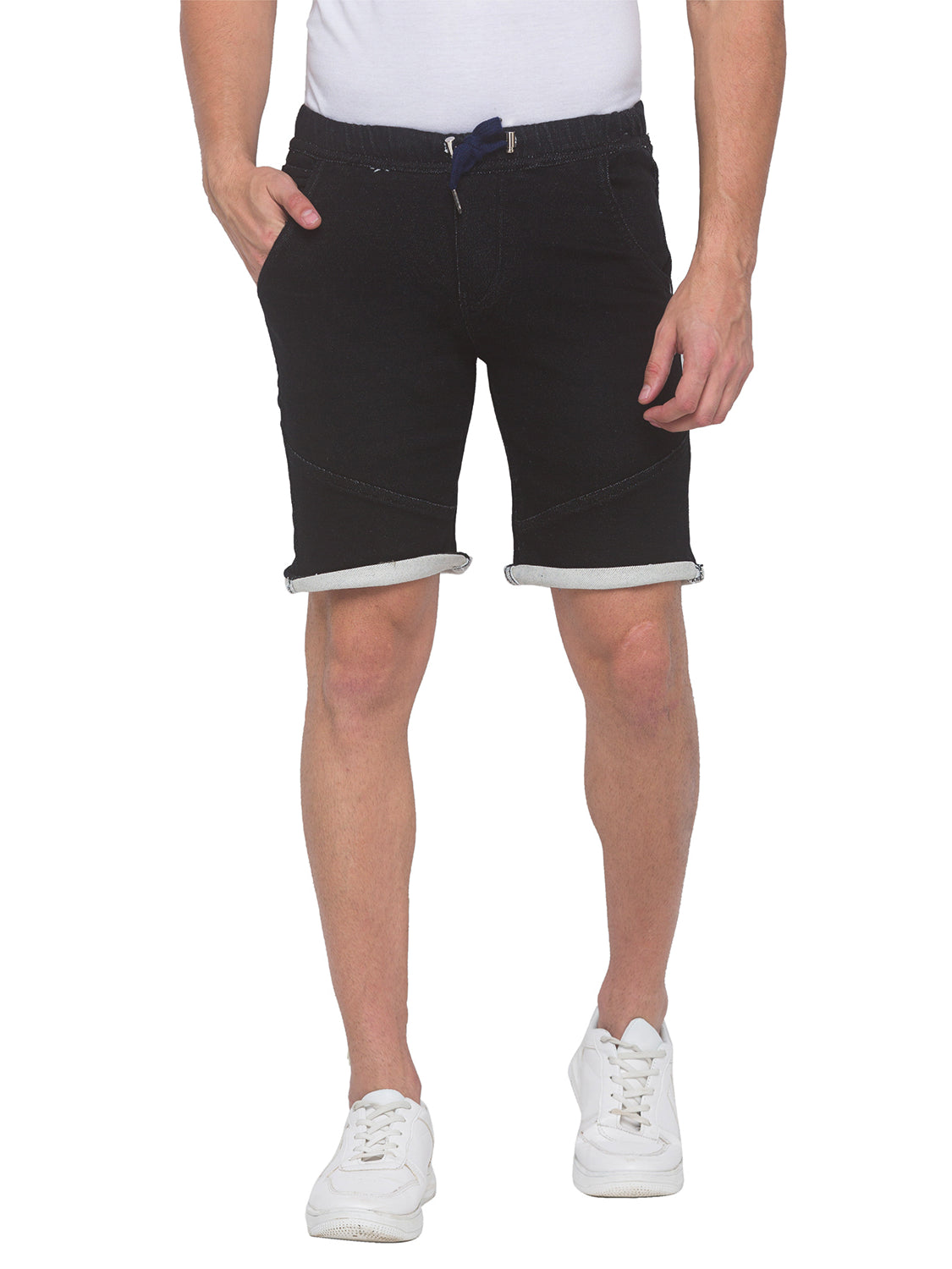 Raw Black Denim Shorts