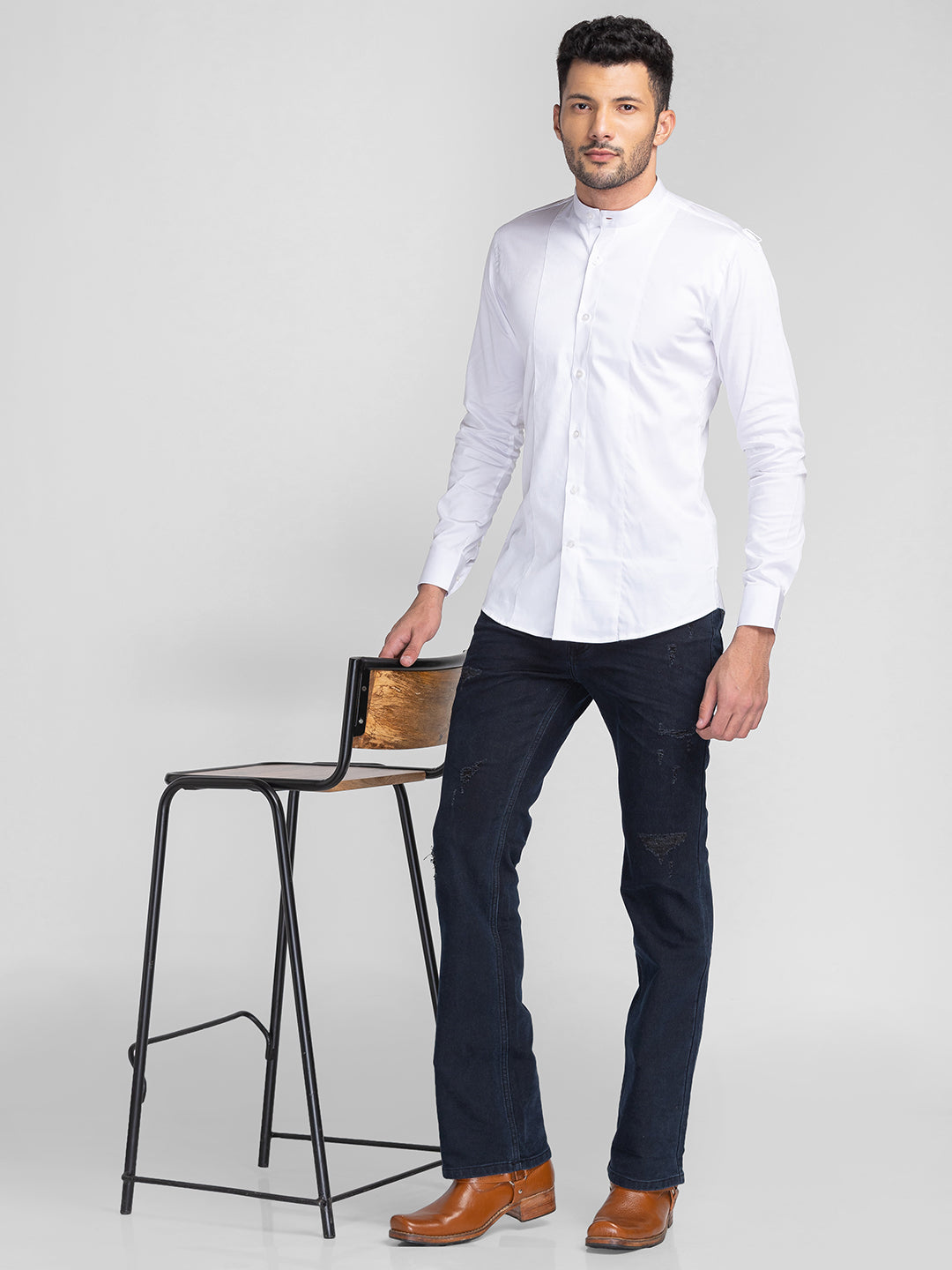 Dark Blue Bootcut Jeans for Men