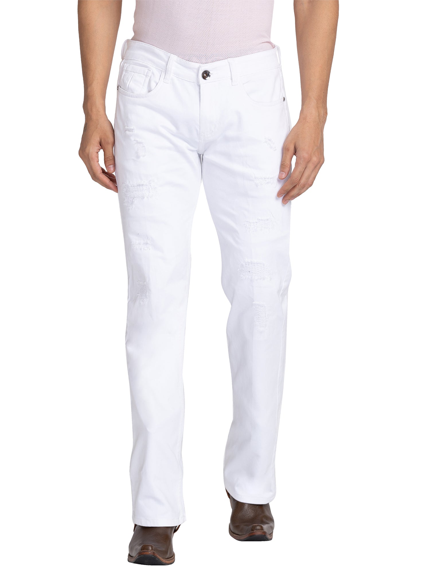 Mens white best sale bootcut jeans