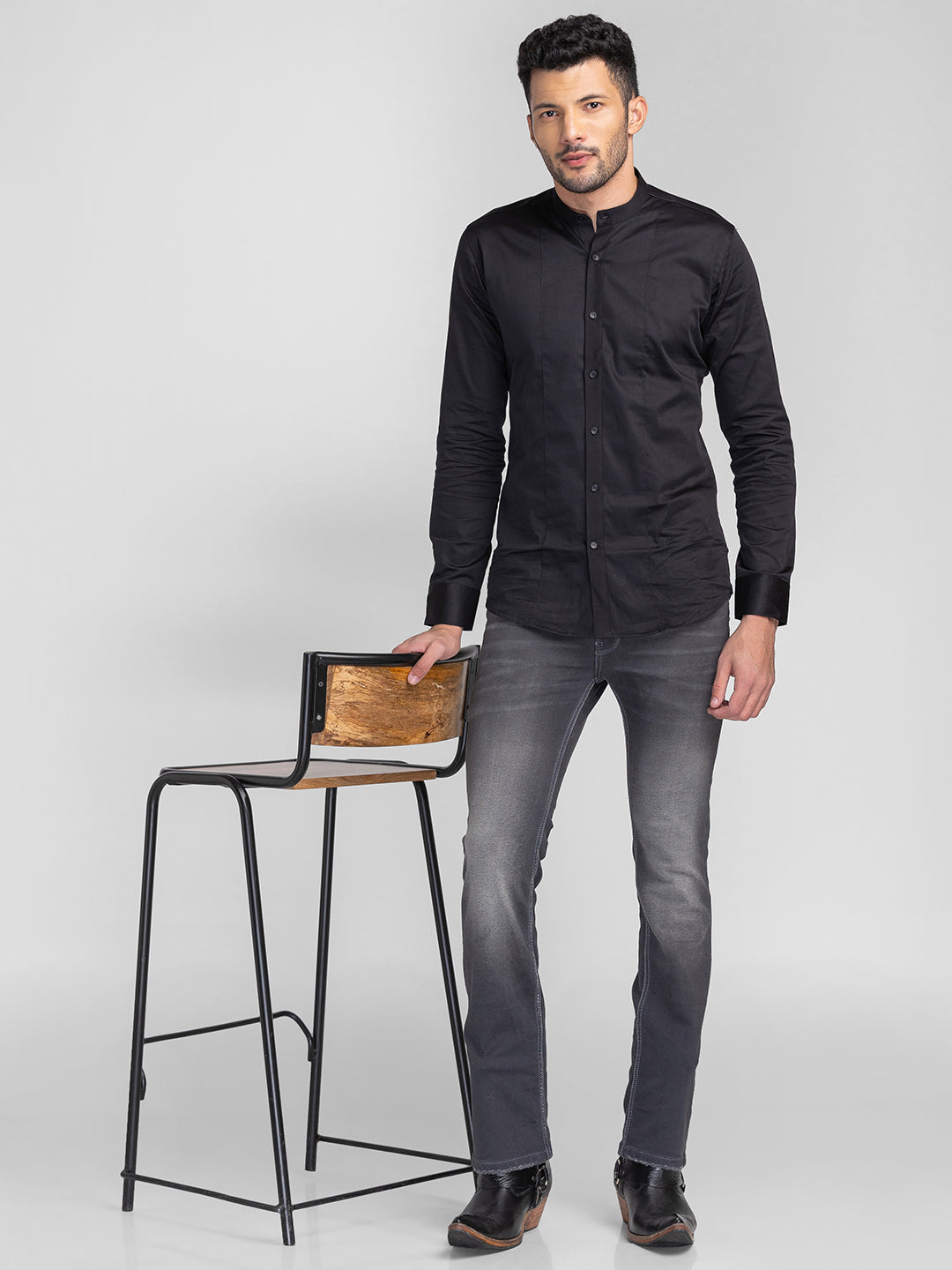 Grey Bootcut Jeans for Men