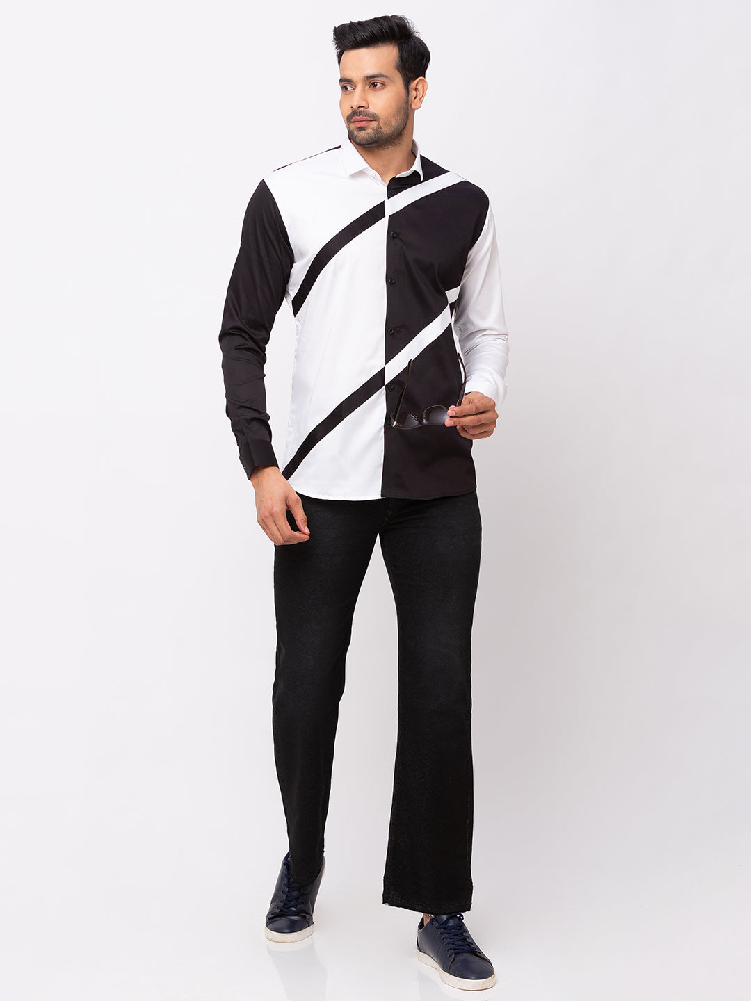 Black & White Transverse Casual Shirt