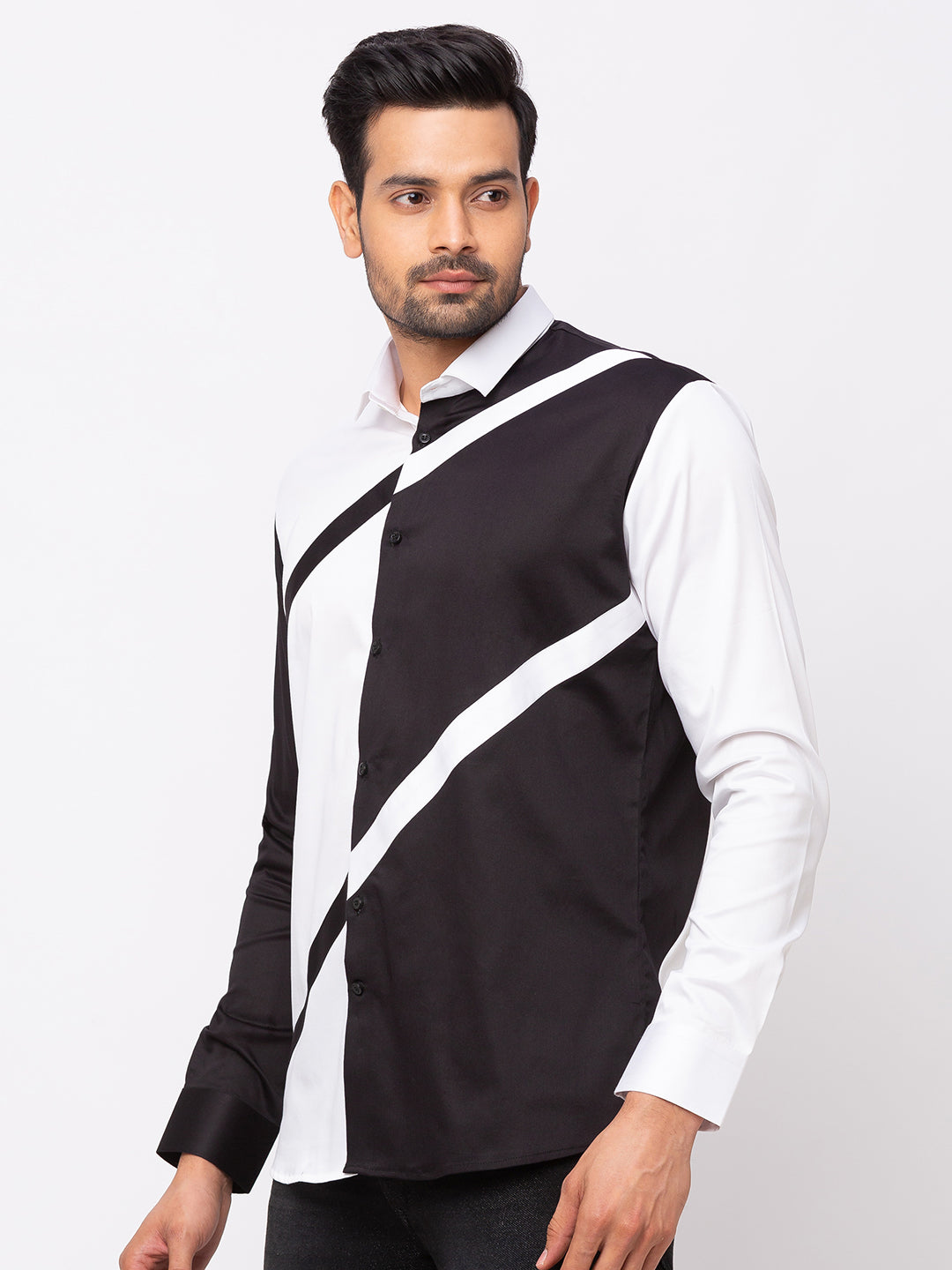 Black & White Transverse Casual Shirt