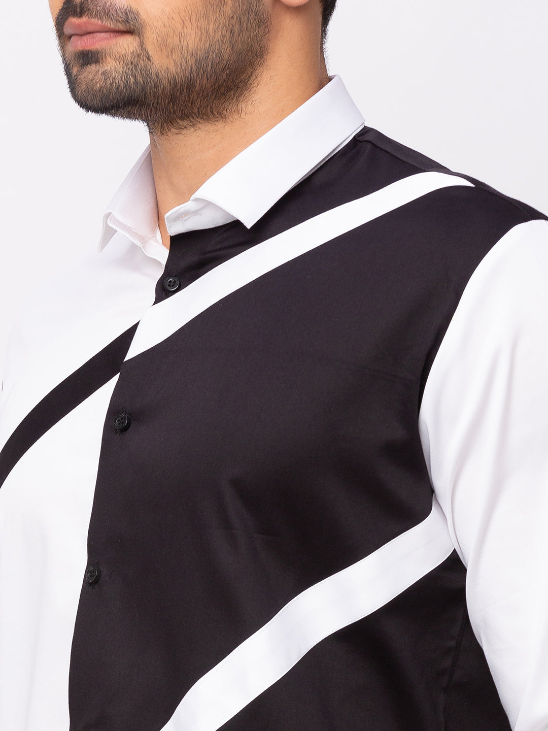 Black & White Transverse Casual Shirt