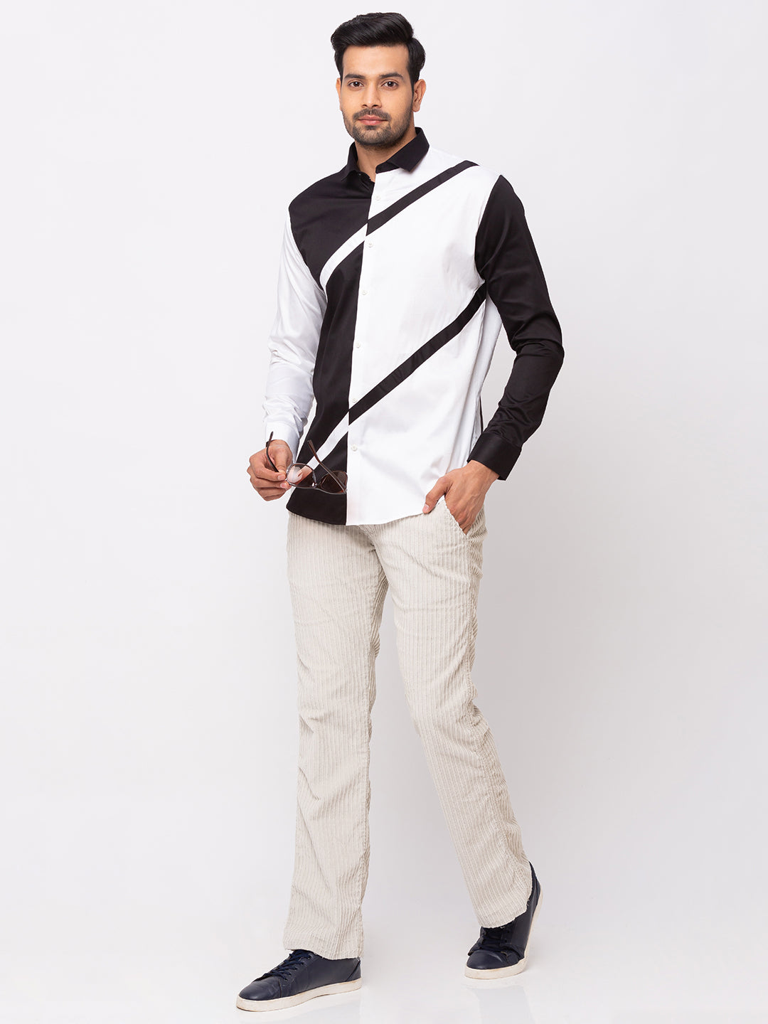 Black & White Transverse Casual Shirt