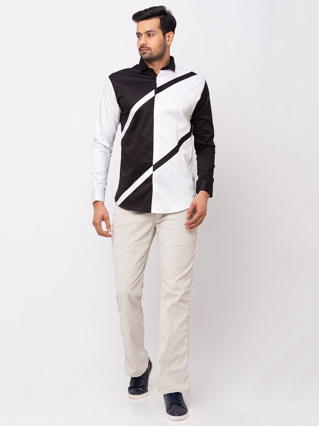 Black & White Transverse Casual Shirt