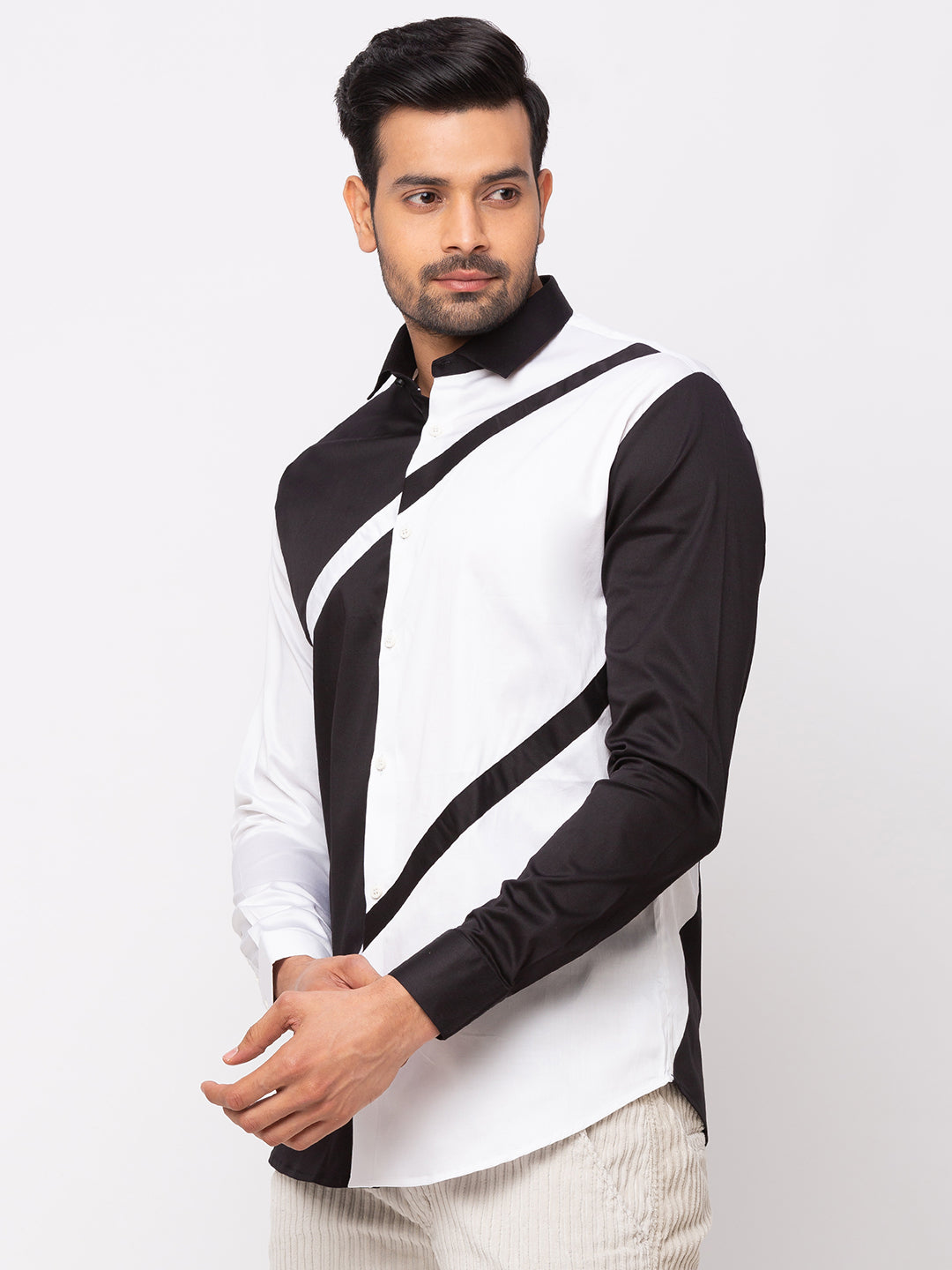 Black & White Transverse Casual Shirt