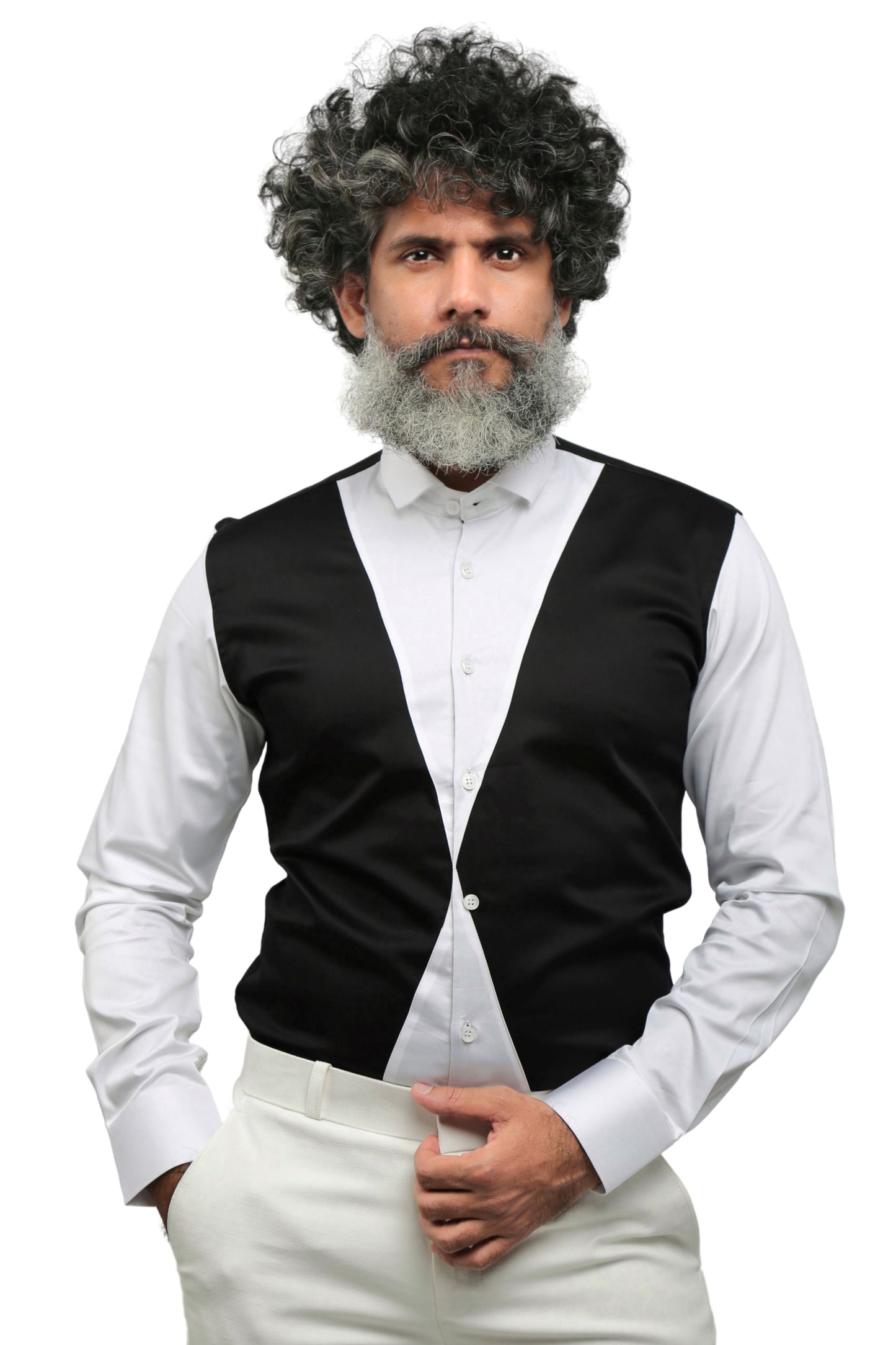 White Waistcoat Casual Shirt