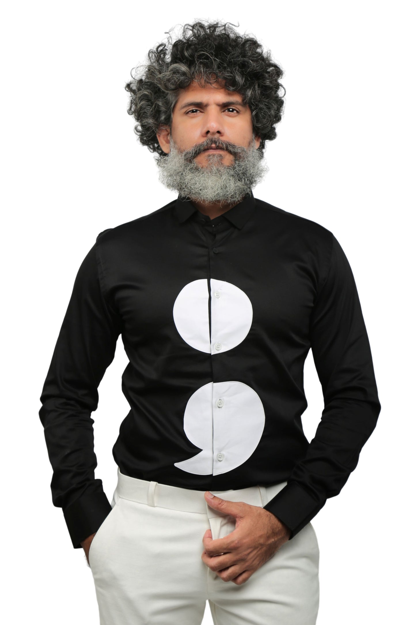 Black Semi-Colon Casual Shirt