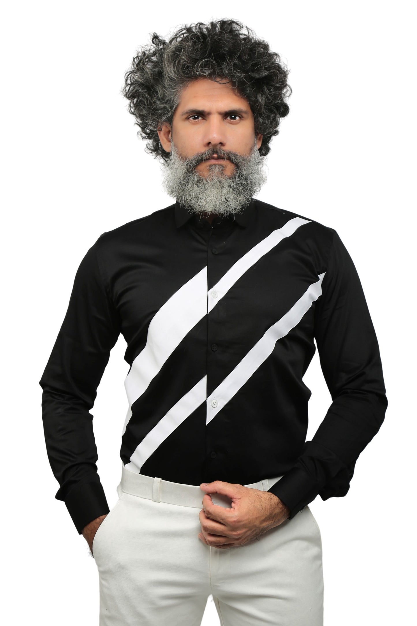 Black Transverse Casual Shirt