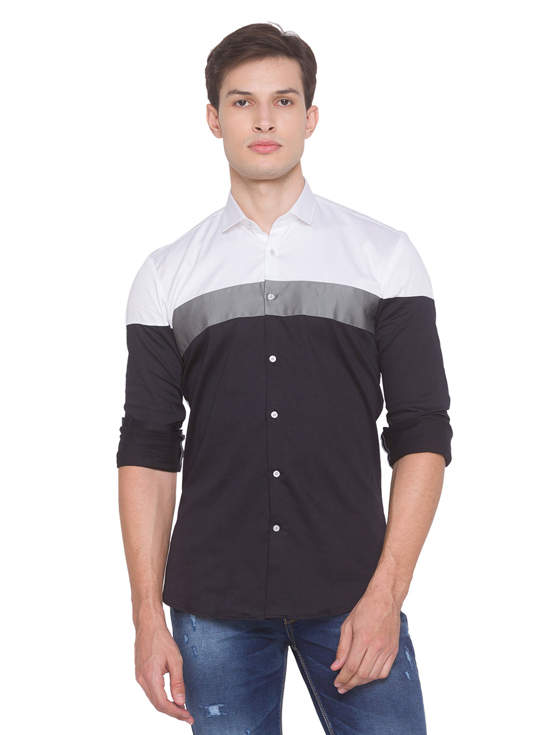 Black & White Color Block Shirt