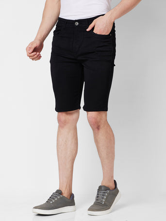 Black Denim Shorts For Mens