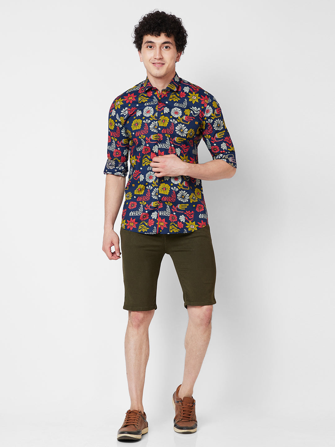 Olive Green Denim Shorts For Mens – Mode De Base Italie