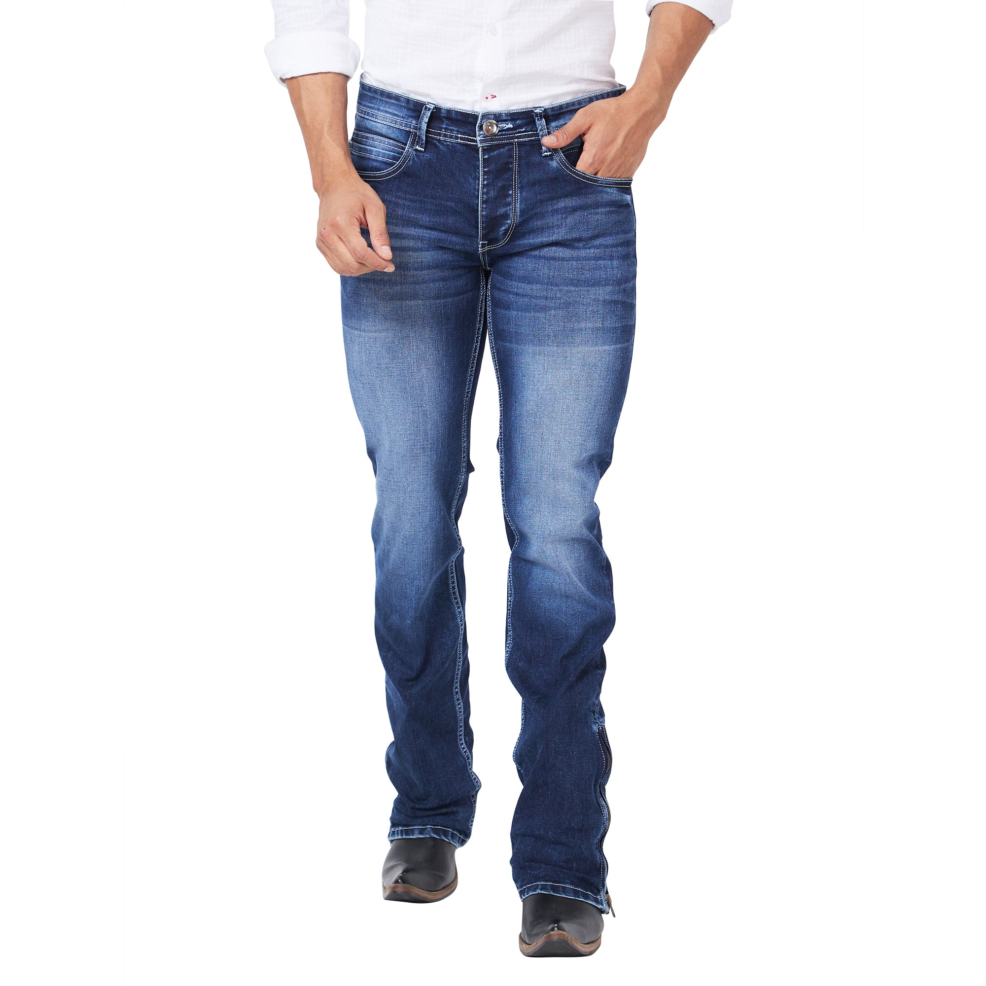 Men's Casual Denim Slim Fit Low Rise Stretchable Boot-Cut Jeans