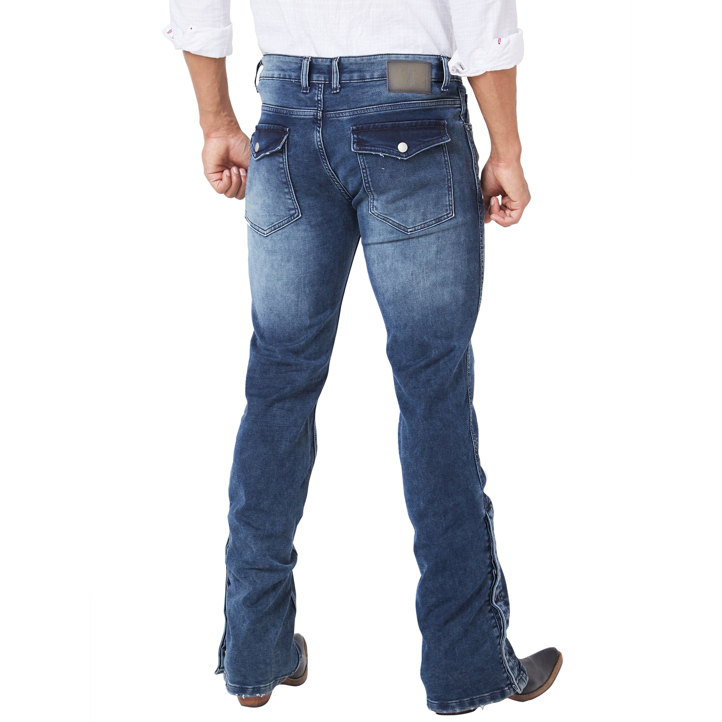 Men's Casual Slim Fit Straight Denim Boot-cut Jeans Stretchable