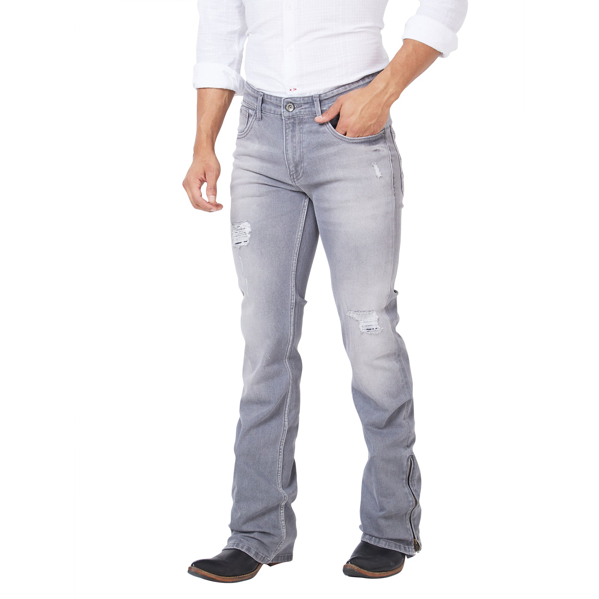 Men's Casual Regular Fit Stretch Denim Bootcut Jeans