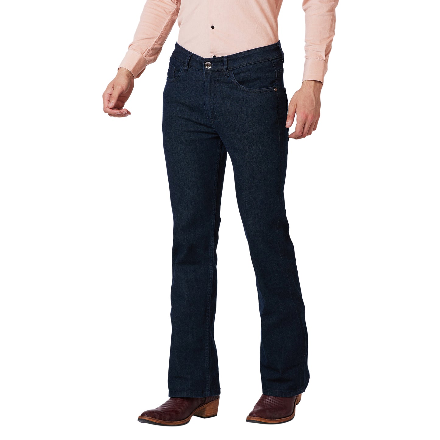 Solid Stretchable Bootcut Denim Jeans For Men