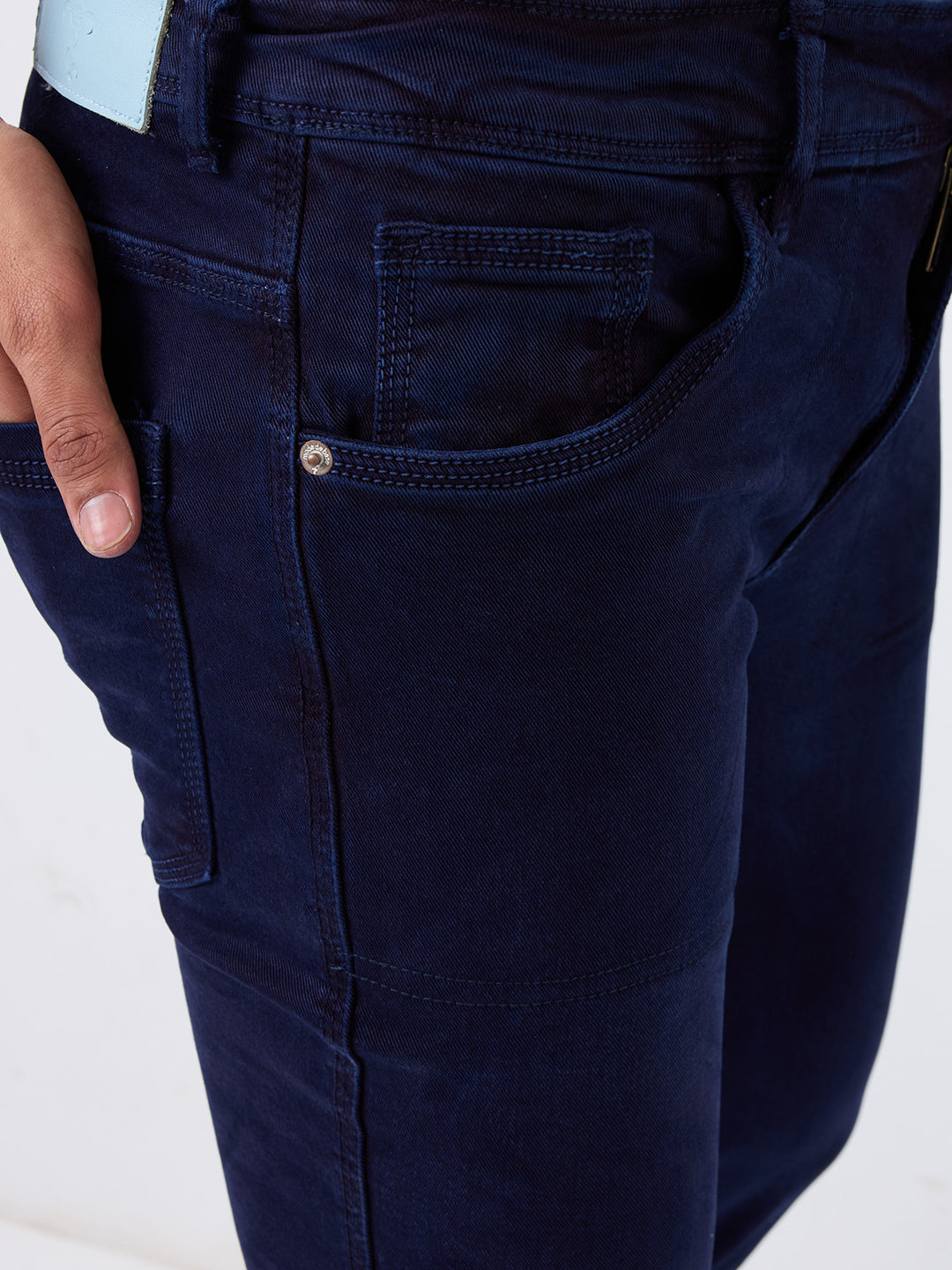 Mode de Base Men's Bootcut  Jeans - Comfortable Stretch Stylish Mid-Rise Denim Pants – Midnight Navy