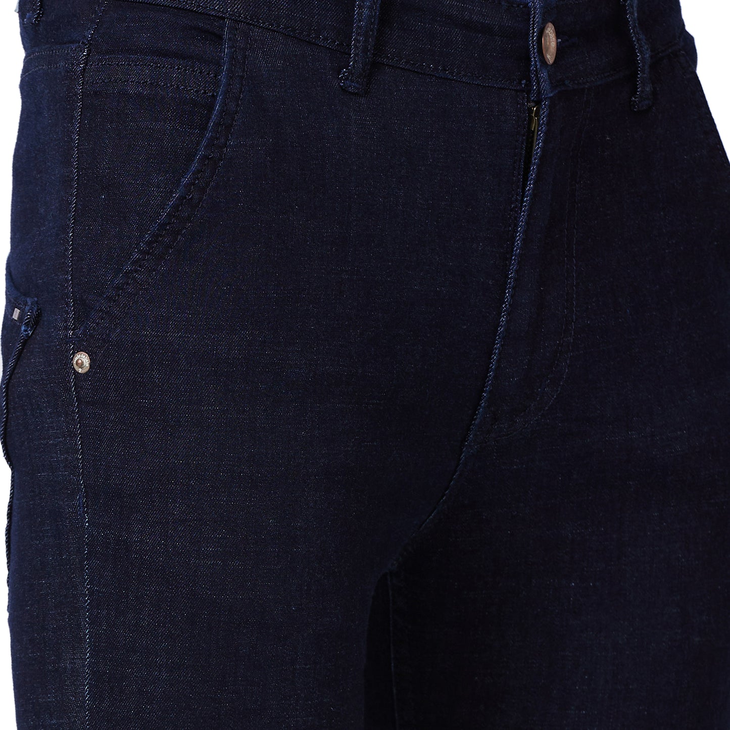 Boot-cut Denim Jeans Cross Front Pocket Stretchable