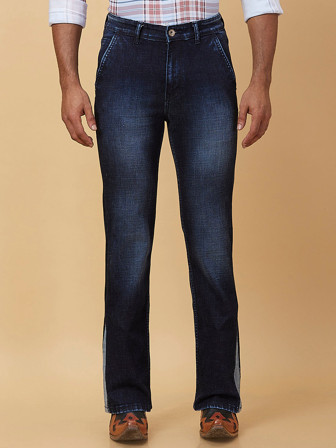 Deep Indigo Cross Pocket Boot-cut Jeans