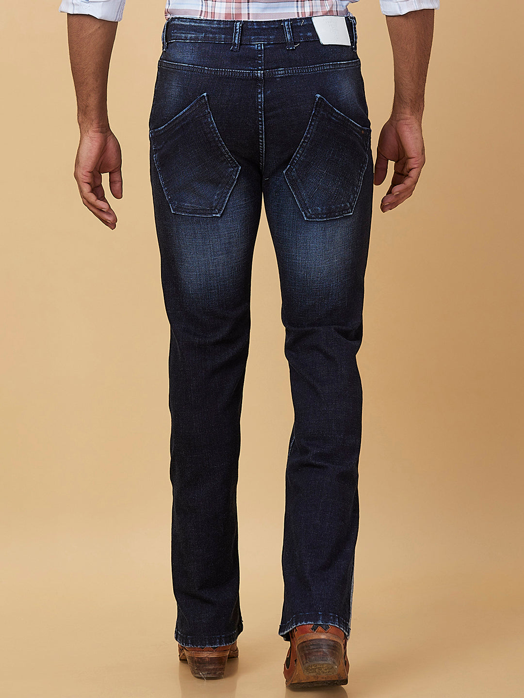 Deep Indigo Cross Pocket Boot-cut Jeans